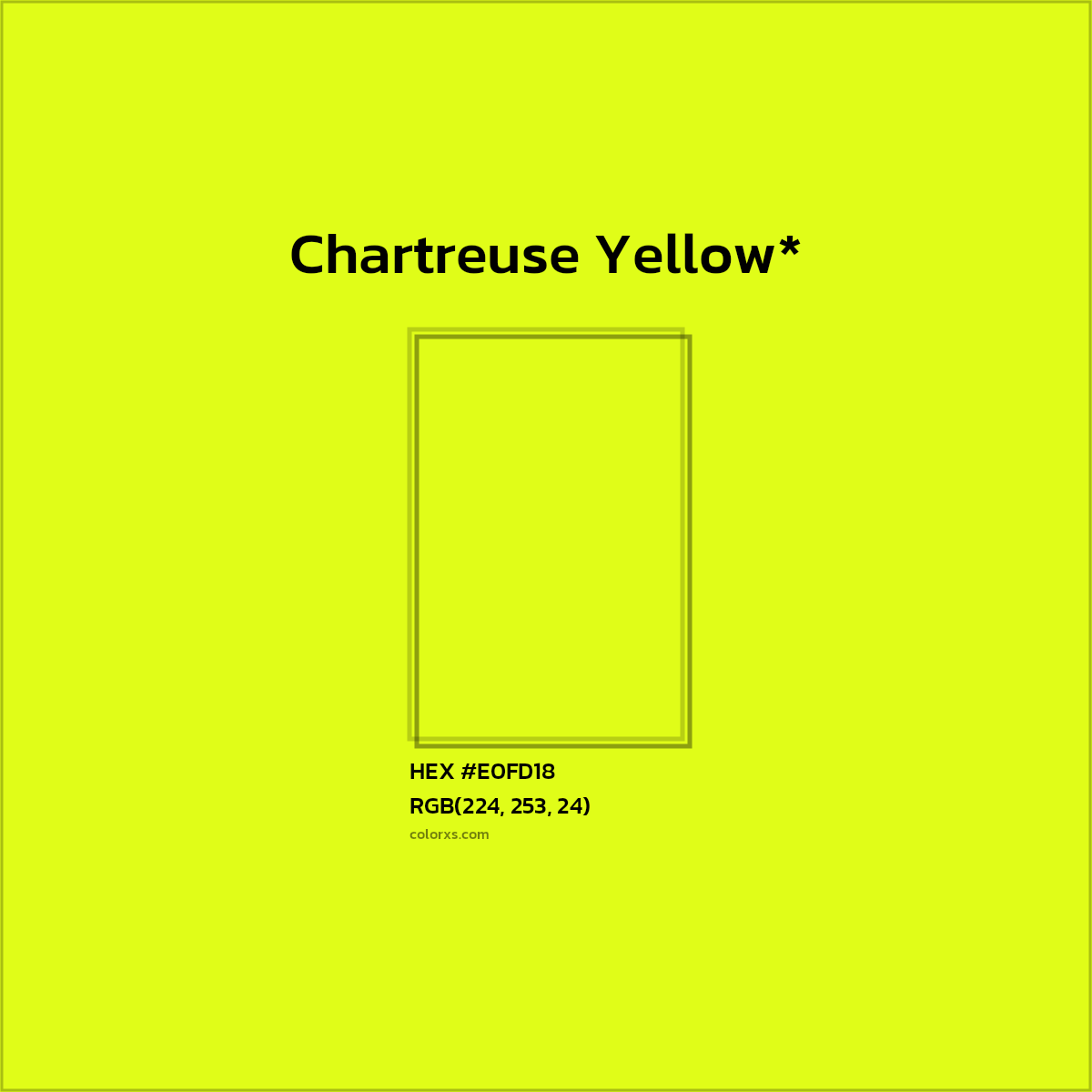 #E0FD18 hex color. RGB, RYB, CMYK, HSL, HSV codes and color conversions. Matching color names, palettes, paints.