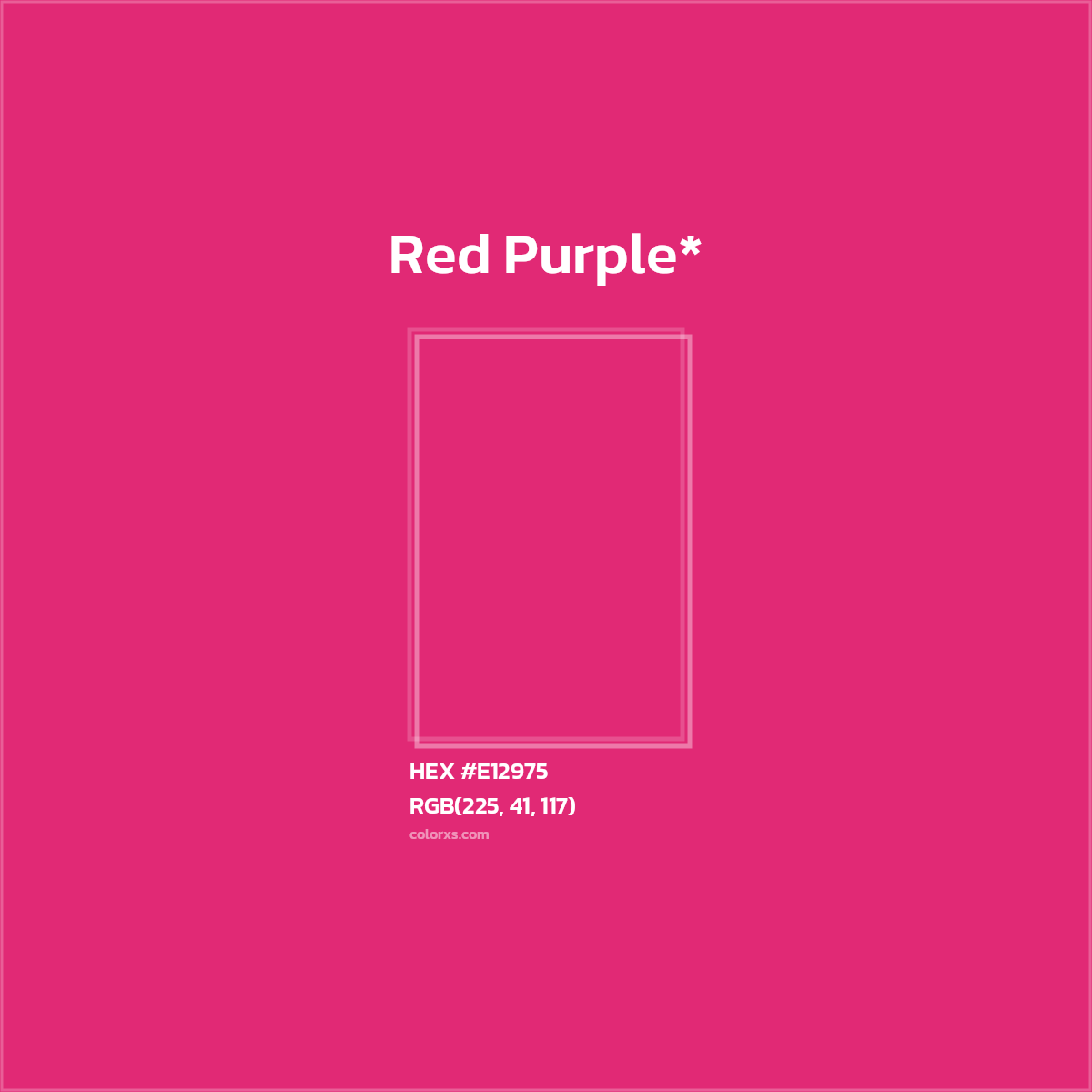 #E12975 hex color. RGB, RYB, CMYK, HSL, HSV codes and color conversions. Matching color names, palettes, paints.