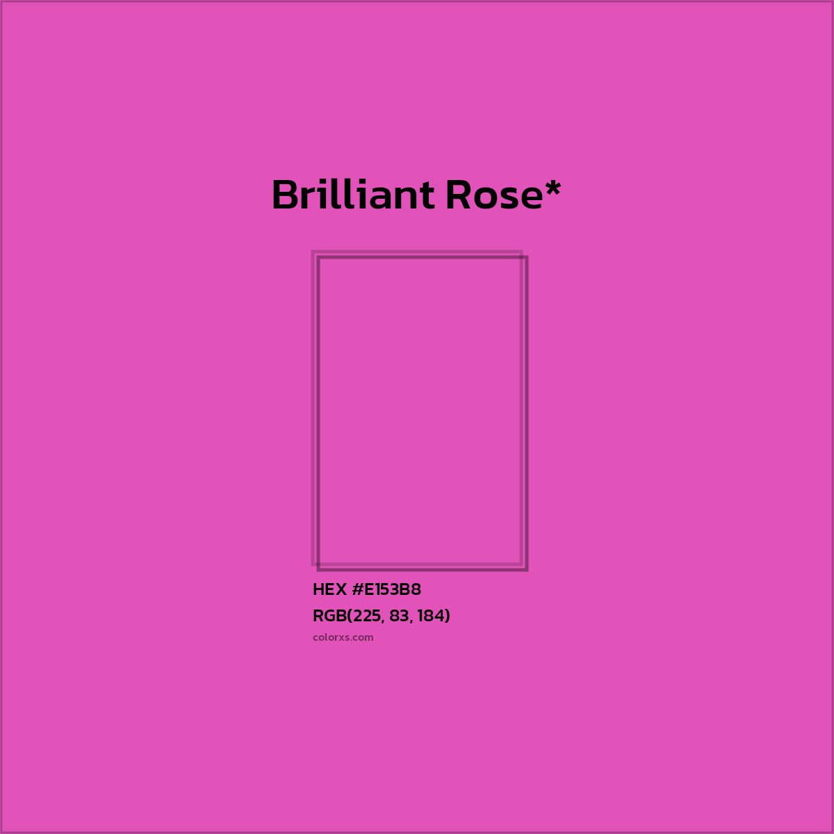 #E153B8 hex color. RGB, RYB, CMYK, HSL, HSV codes and color conversions. Matching color names, palettes, paints.