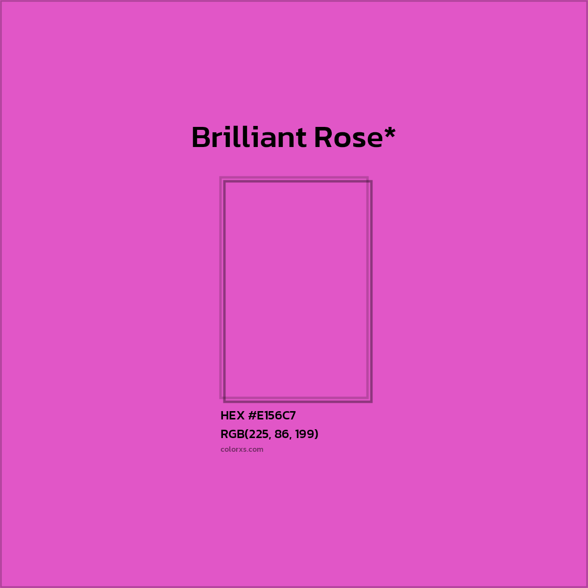 #E156C7 hex color. RGB, RYB, CMYK, HSL, HSV codes and color conversions. Matching color names, palettes, paints.