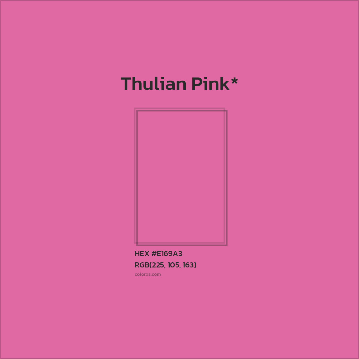 #E169A3 hex color. RGB, RYB, CMYK, HSL, HSV codes and color conversions. Matching color names, palettes, paints.