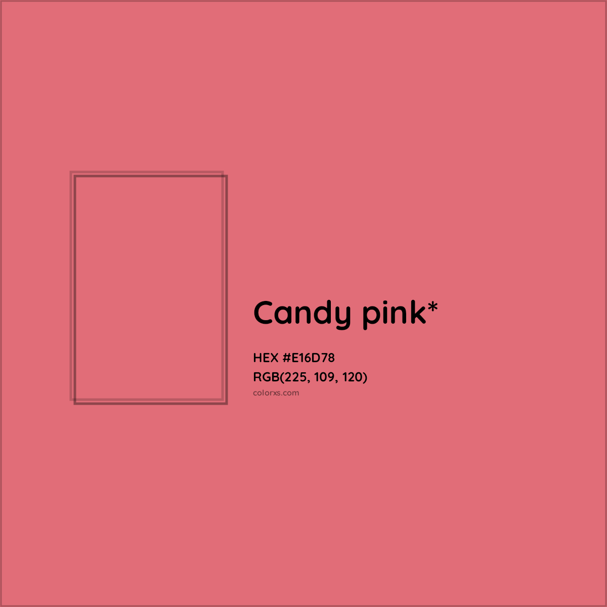 #E16D78 hex color. RGB, RYB, CMYK, HSL, HSV codes and color conversions. Matching color names, palettes, paints.