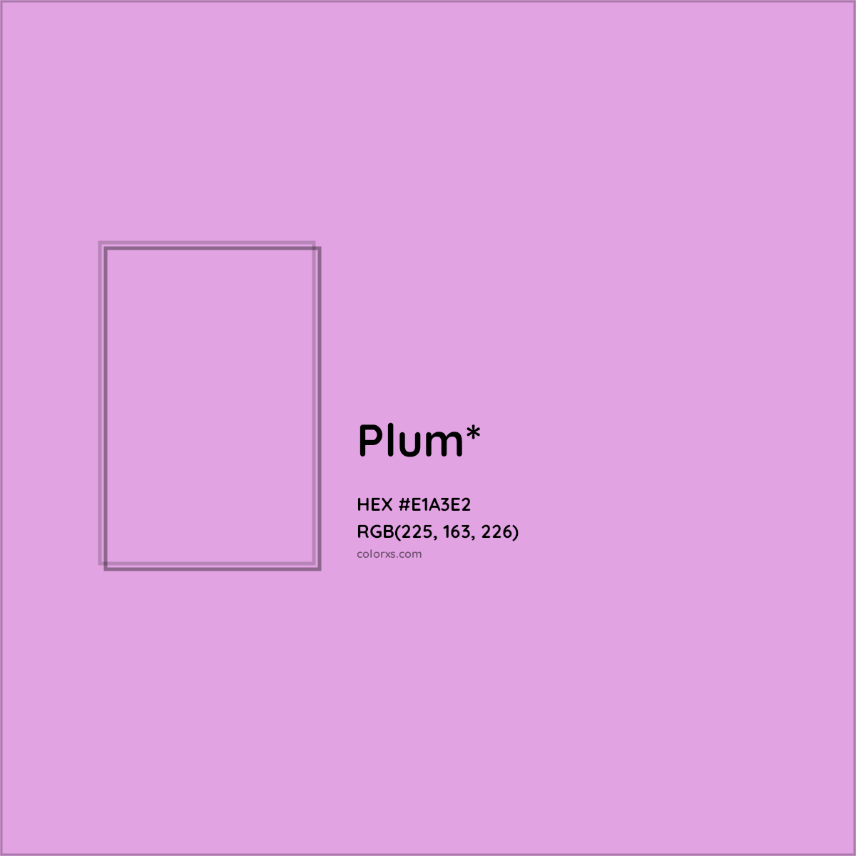 #E1A3E2 hex color. RGB, RYB, CMYK, HSL, HSV codes and color conversions. Matching color names, palettes, paints.