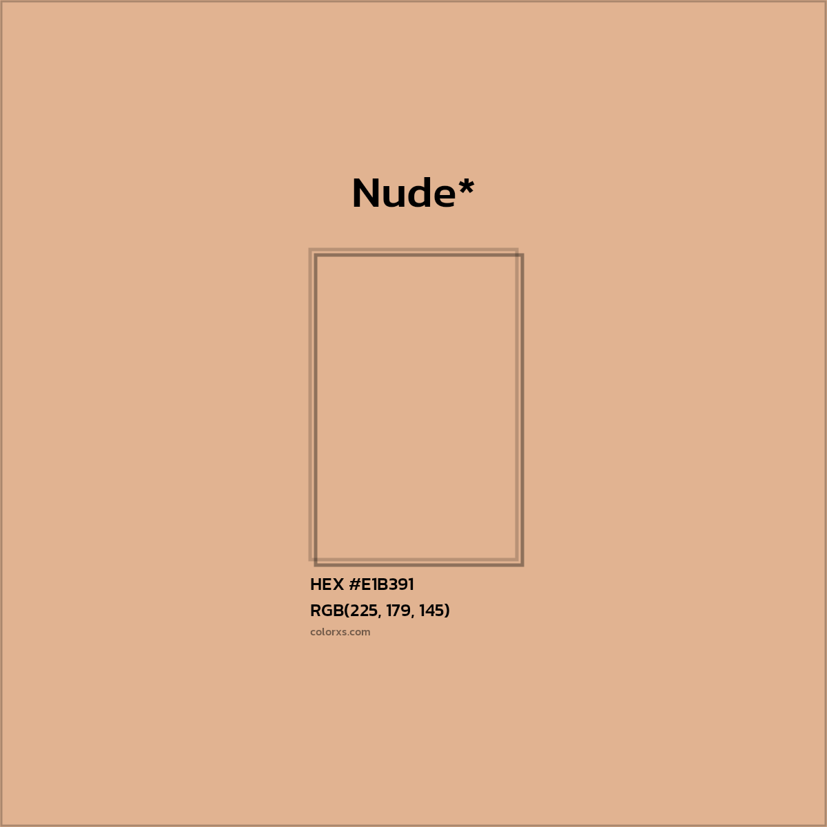#E1B391 hex color. RGB, RYB, CMYK, HSL, HSV codes and color conversions. Matching color names, palettes, paints.