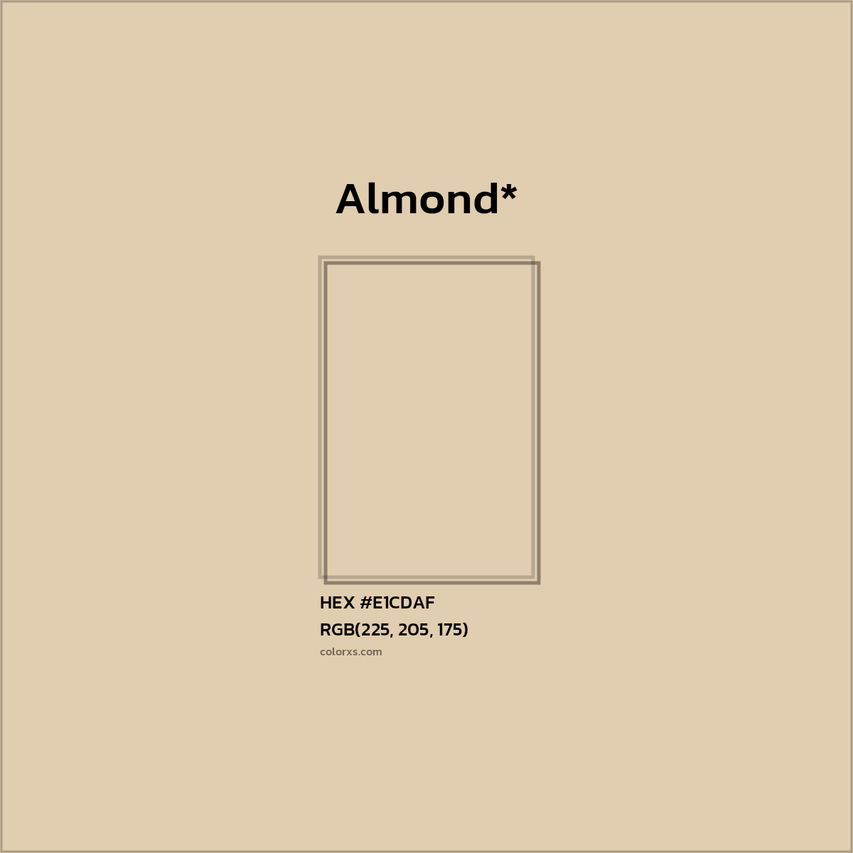 #E1CDAF hex color. RGB, RYB, CMYK, HSL, HSV codes and color conversions. Matching color names, palettes, paints.