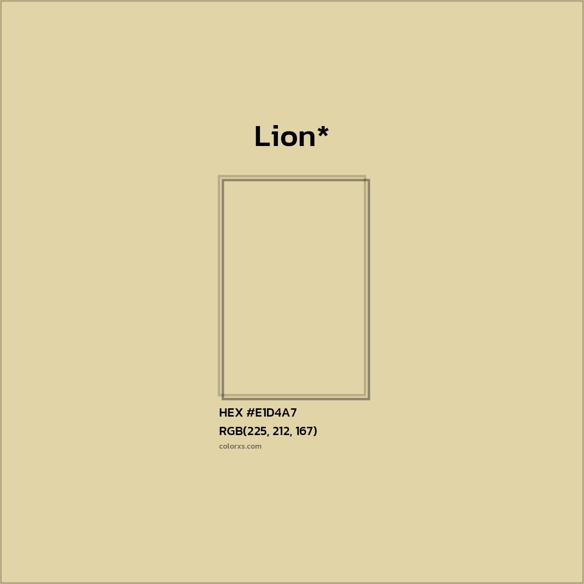 #E1D4A7 hex color. RGB, RYB, CMYK, HSL, HSV codes and color conversions. Matching color names, palettes, paints.