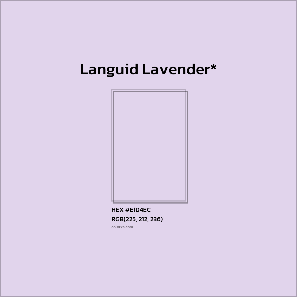 #E1D4EC hex color. RGB, RYB, CMYK, HSL, HSV codes and color conversions. Matching color names, palettes, paints.