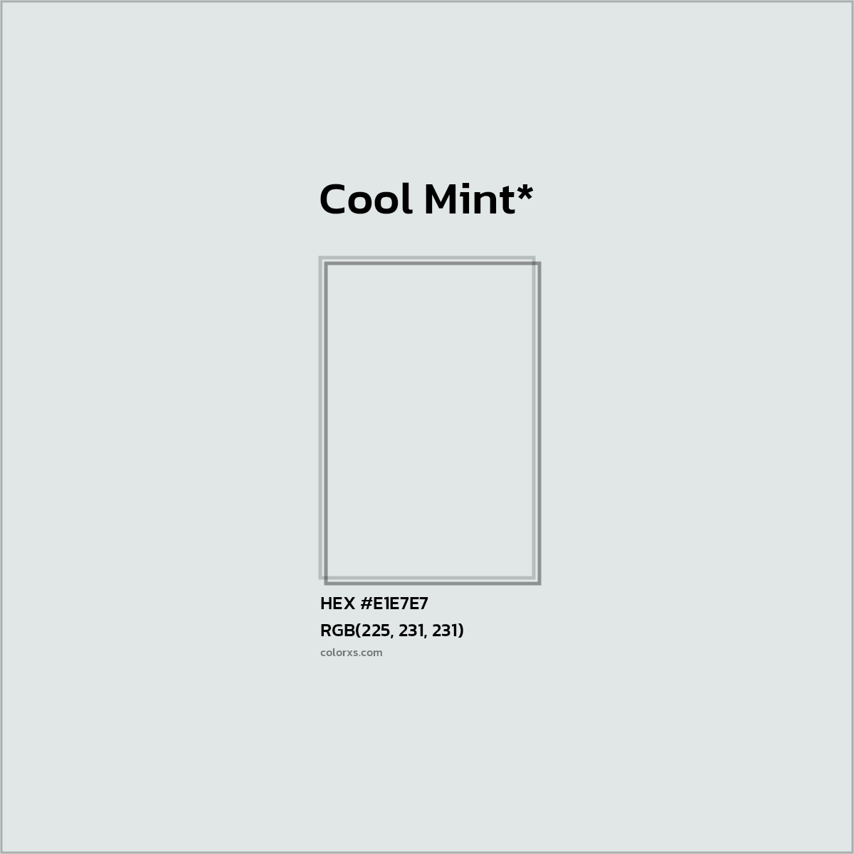 #E1E7E7 hex color. RGB, RYB, CMYK, HSL, HSV codes and color conversions. Matching color names, palettes, paints.