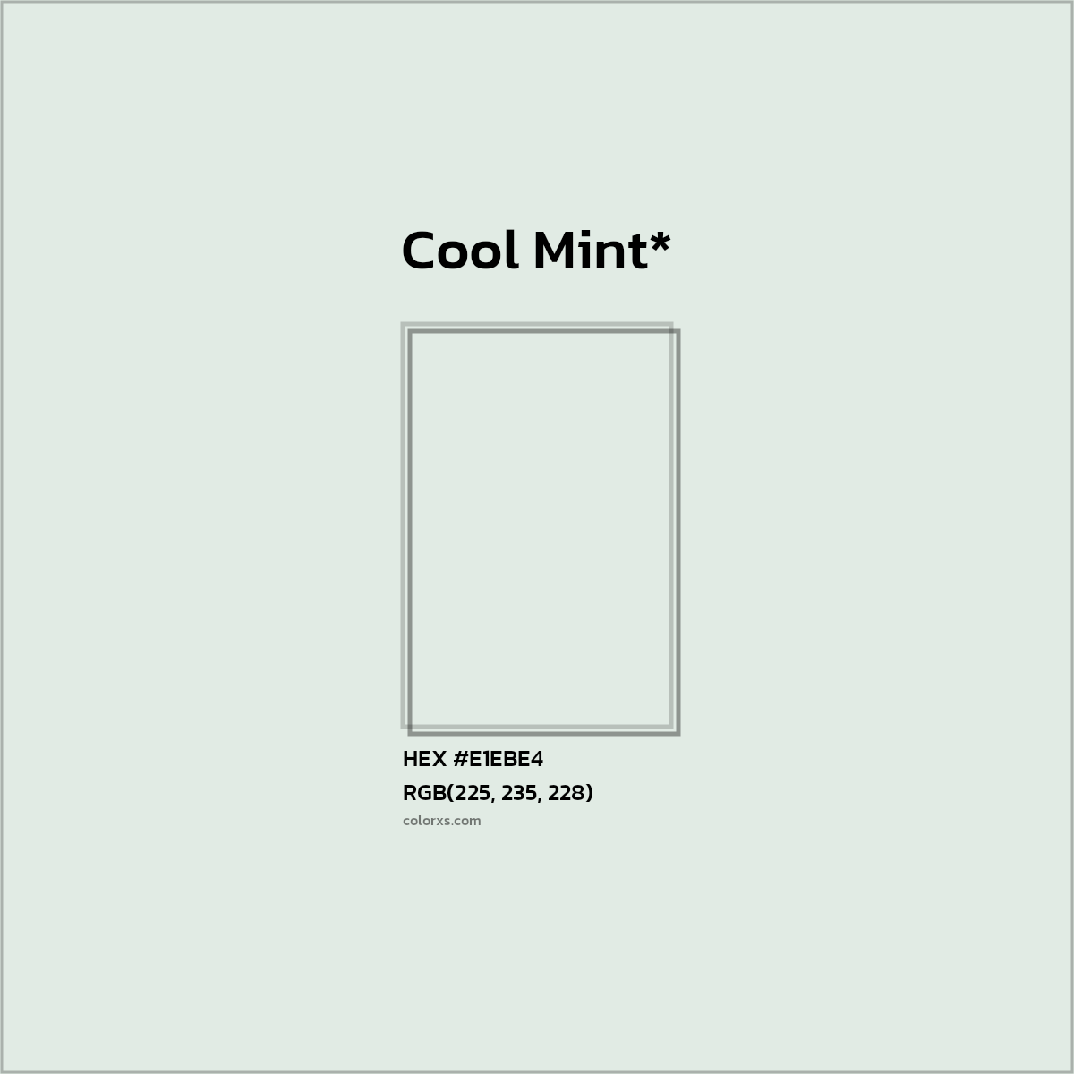 #E1EBE4 hex color. RGB, RYB, CMYK, HSL, HSV codes and color conversions. Matching color names, palettes, paints.