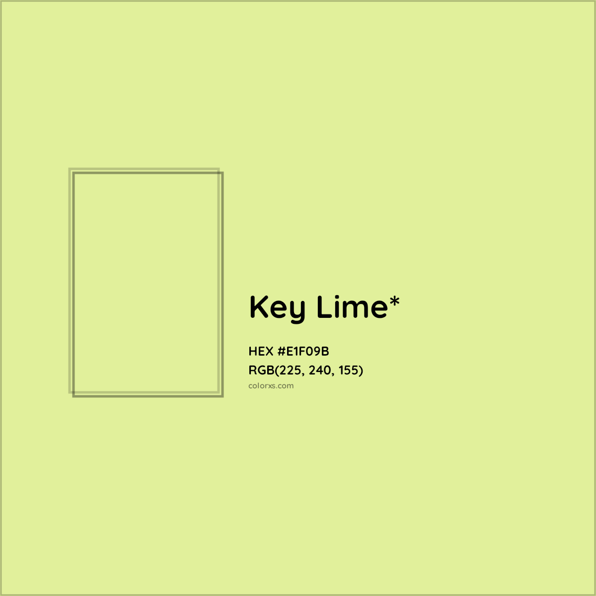 #E1F09B hex color. RGB, RYB, CMYK, HSL, HSV codes and color conversions. Matching color names, palettes, paints.