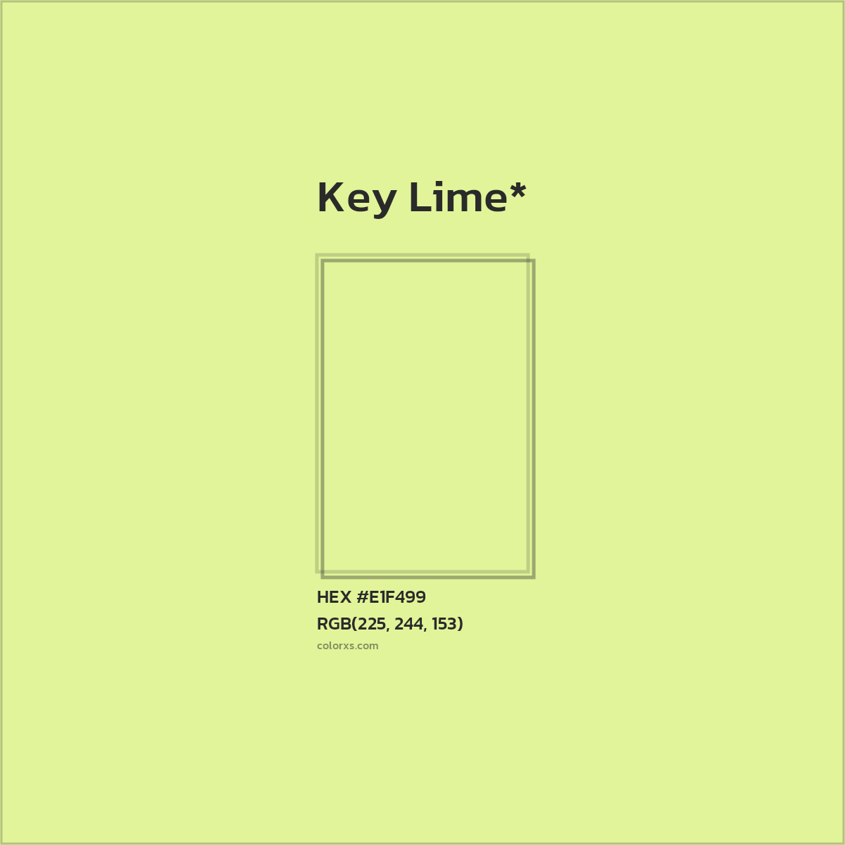 #E1F499 hex color. RGB, RYB, CMYK, HSL, HSV codes and color conversions. Matching color names, palettes, paints.