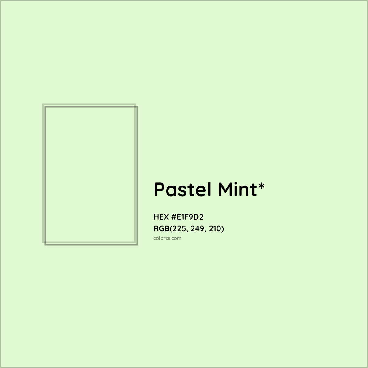 #E1F9D2 hex color. RGB, RYB, CMYK, HSL, HSV codes and color conversions. Matching color names, palettes, paints.