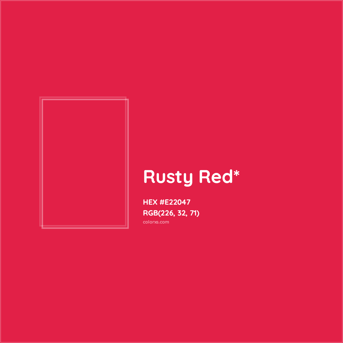 #E22047 hex color. RGB, RYB, CMYK, HSL, HSV codes and color conversions. Matching color names, palettes, paints.