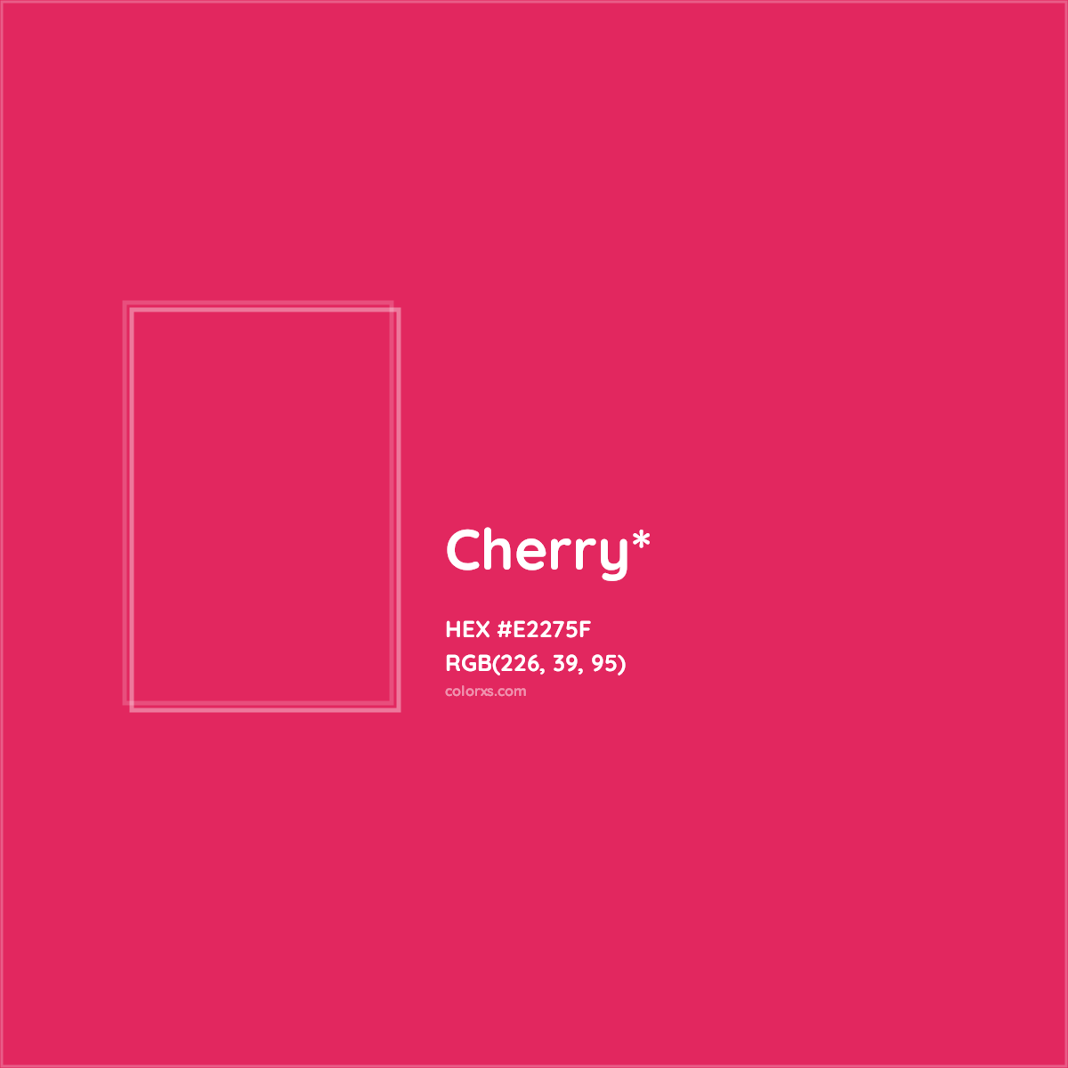 #E2275F hex color. RGB, RYB, CMYK, HSL, HSV codes and color conversions. Matching color names, palettes, paints.