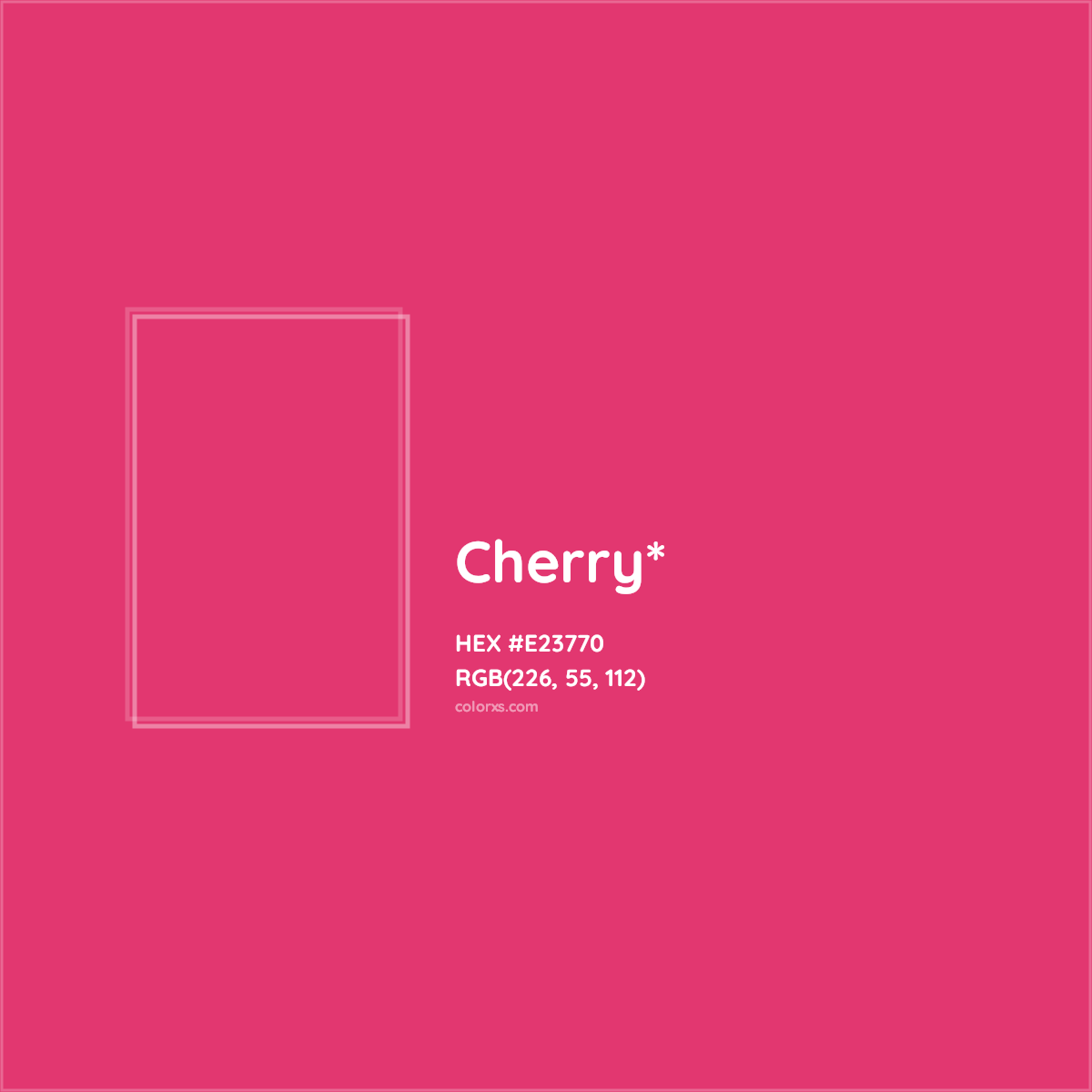 #E23770 hex color. RGB, RYB, CMYK, HSL, HSV codes and color conversions. Matching color names, palettes, paints.