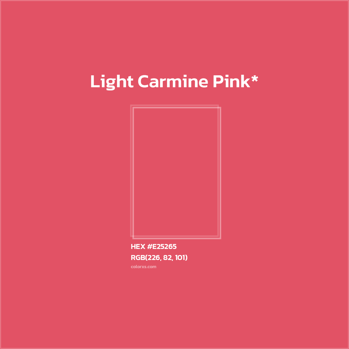 #E25265 hex color. RGB, RYB, CMYK, HSL, HSV codes and color conversions. Matching color names, palettes, paints.