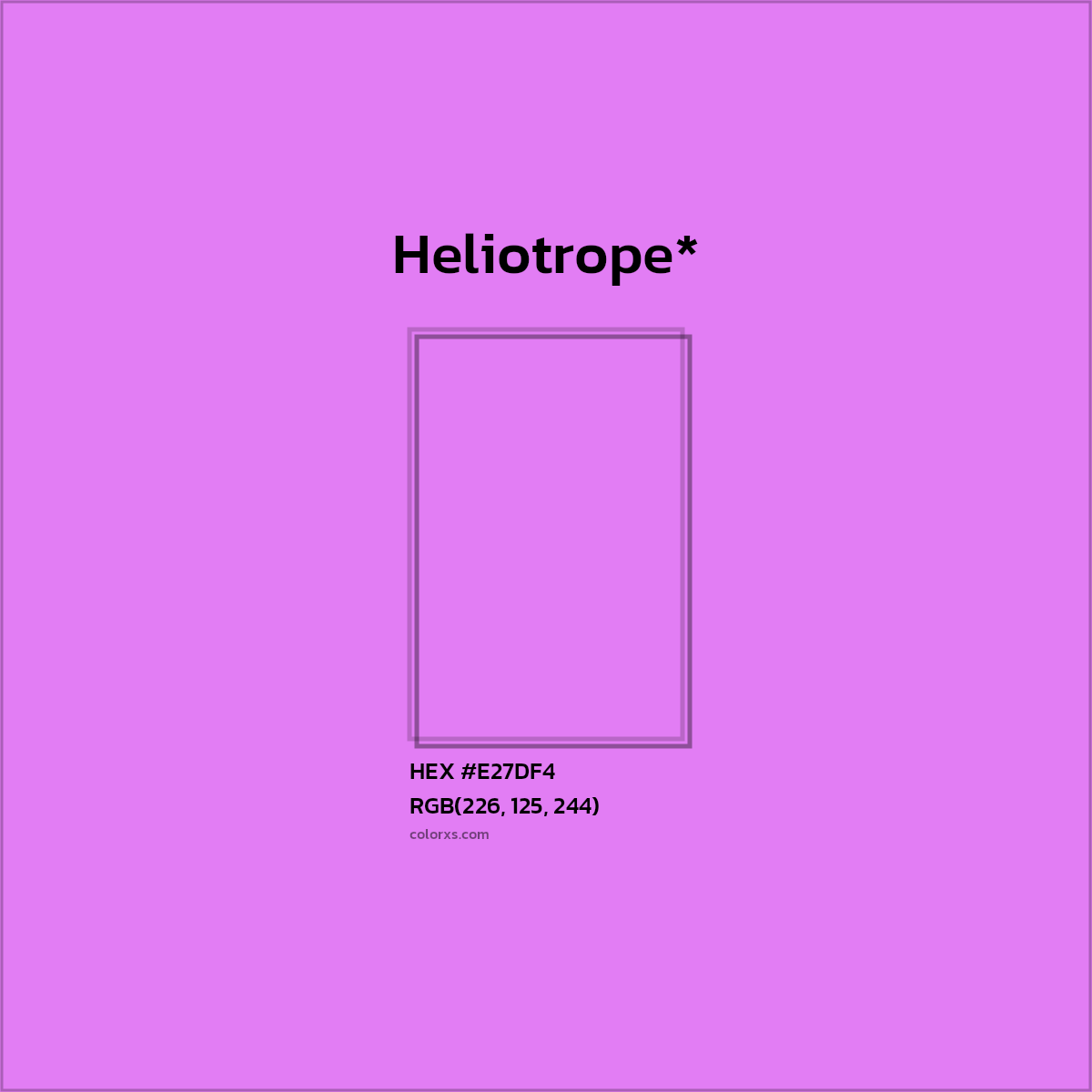 #E27DF4 hex color. RGB, RYB, CMYK, HSL, HSV codes and color conversions. Matching color names, palettes, paints.