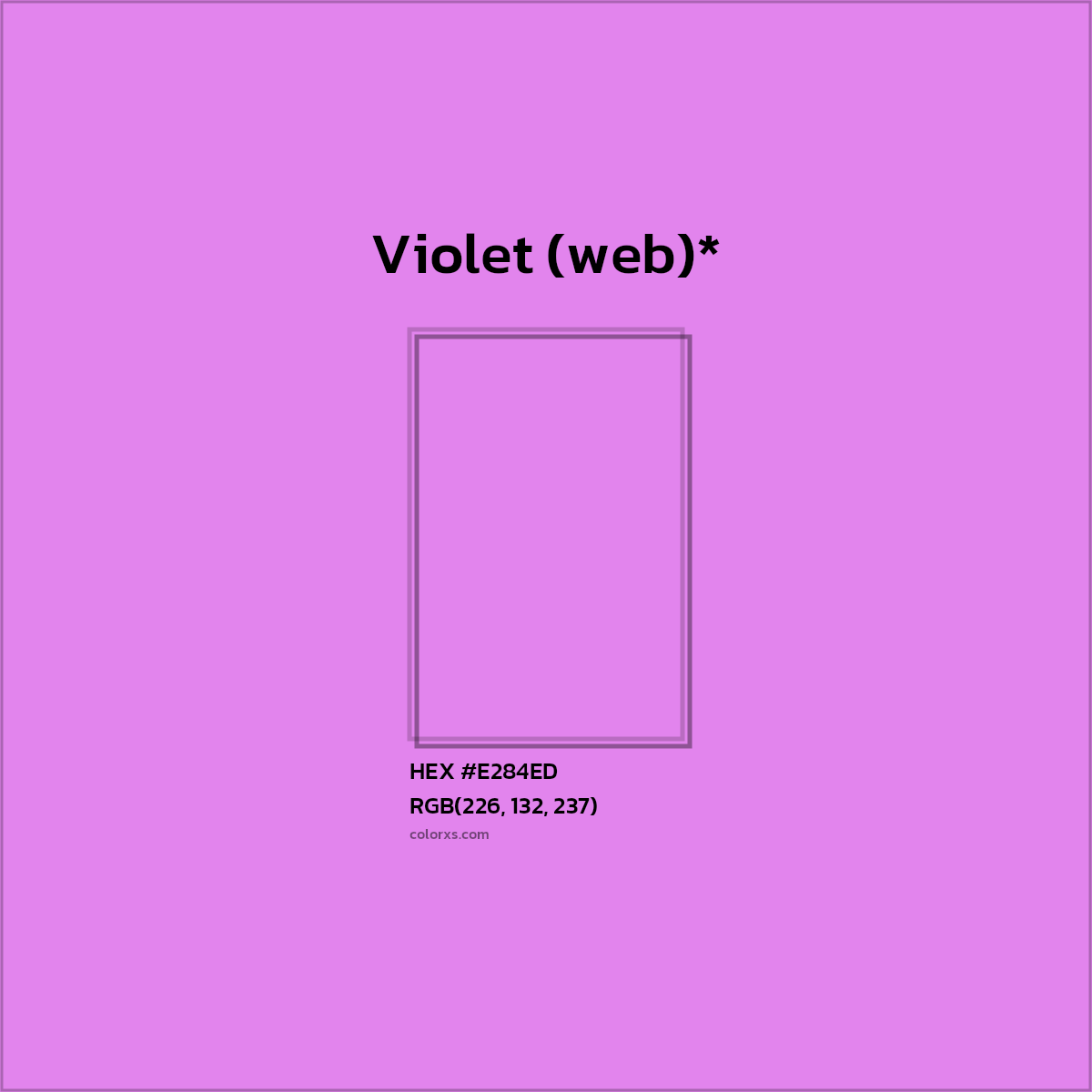 #E284ED hex color. RGB, RYB, CMYK, HSL, HSV codes and color conversions. Matching color names, palettes, paints.