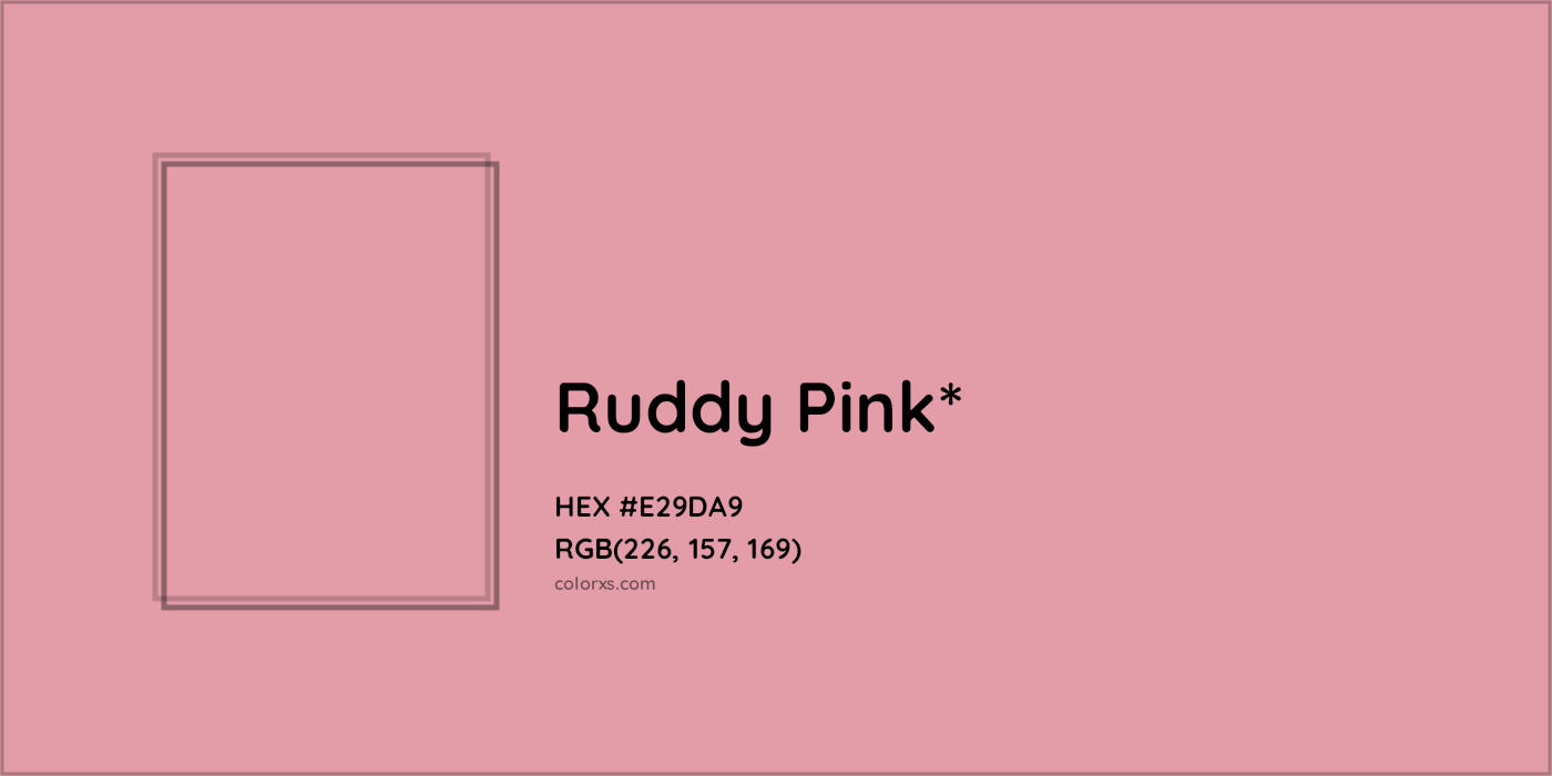 #E29DA9 hex color. RGB, RYB, CMYK, HSL, HSV codes and color conversions. Matching color names, palettes, paints.