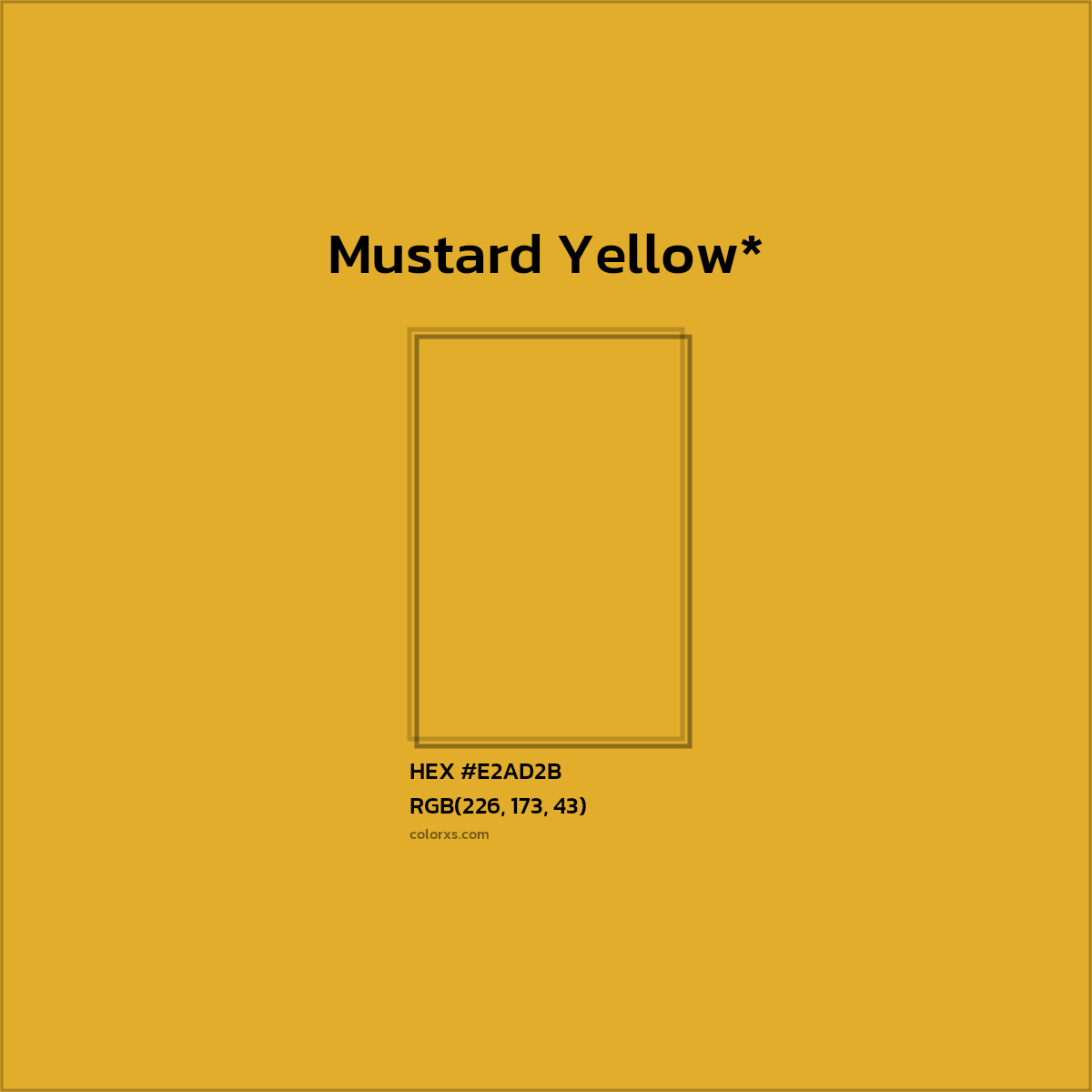 #E2AD2B hex color. RGB, RYB, CMYK, HSL, HSV codes and color conversions. Matching color names, palettes, paints.