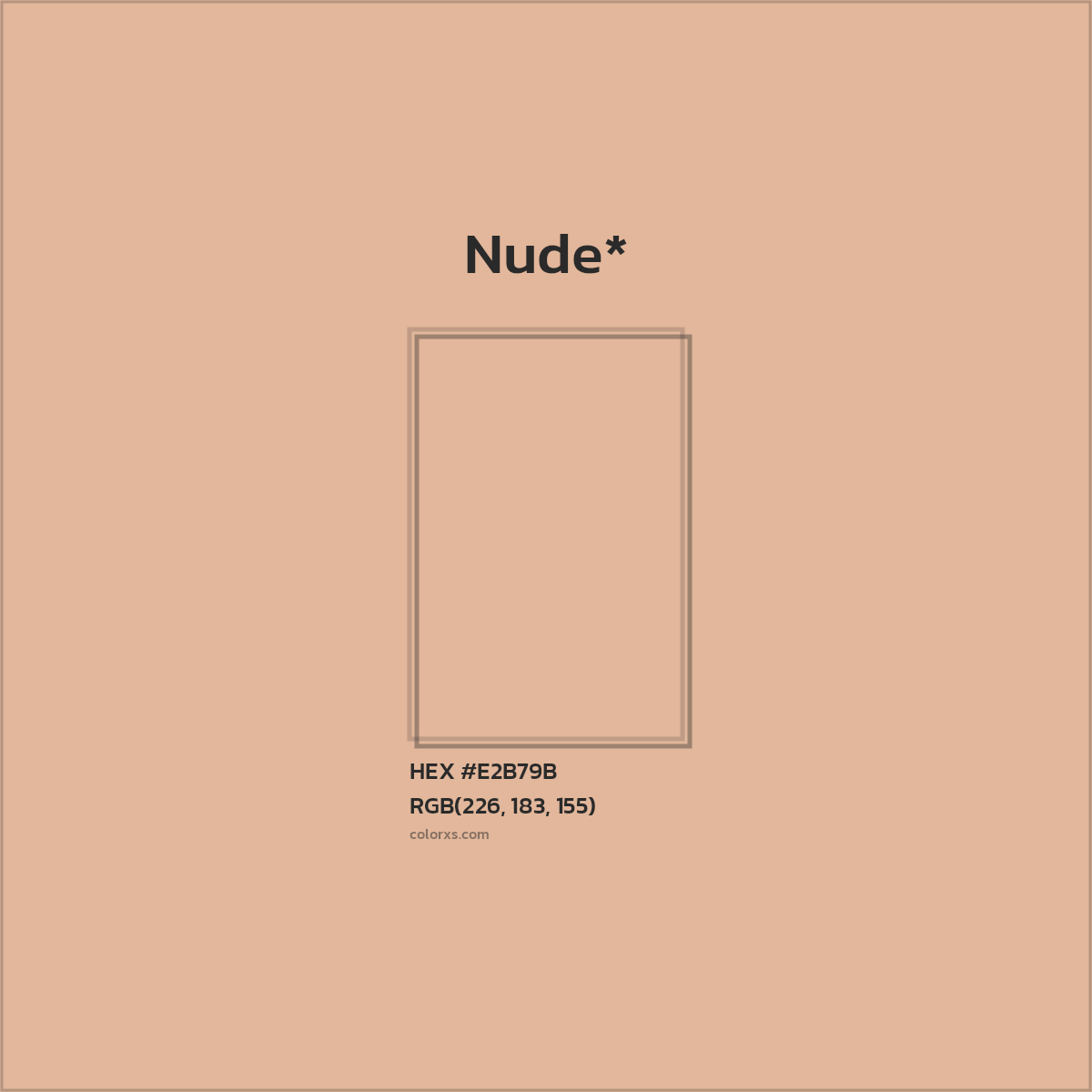#E2B79B hex color. RGB, RYB, CMYK, HSL, HSV codes and color conversions. Matching color names, palettes, paints.