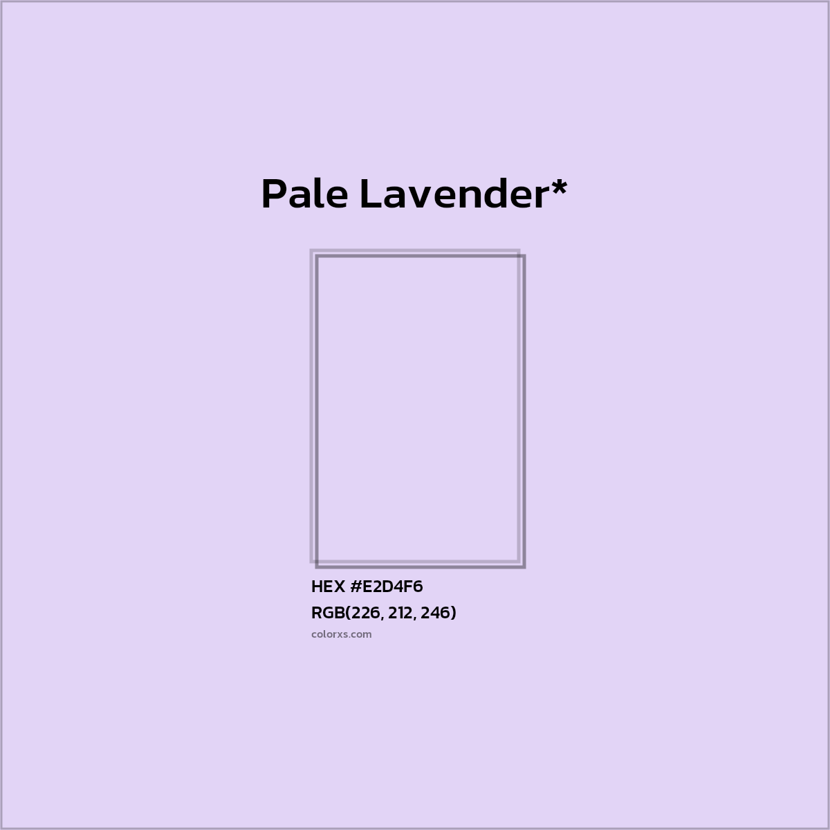 #E2D4F6 hex color. RGB, RYB, CMYK, HSL, HSV codes and color conversions. Matching color names, palettes, paints.