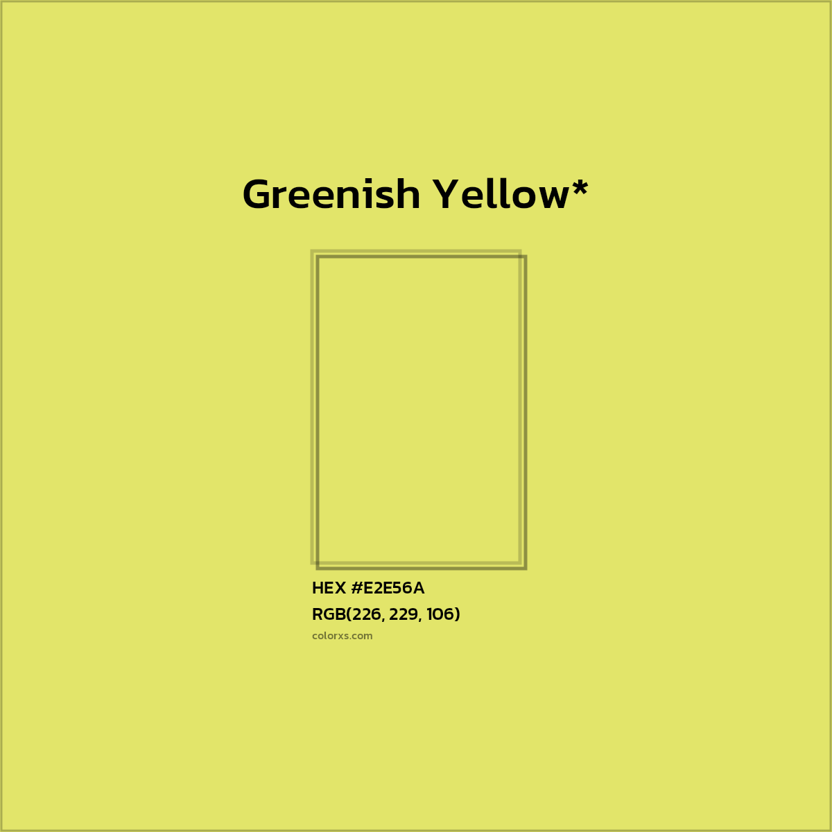 #E2E56A hex color. RGB, RYB, CMYK, HSL, HSV codes and color conversions. Matching color names, palettes, paints.