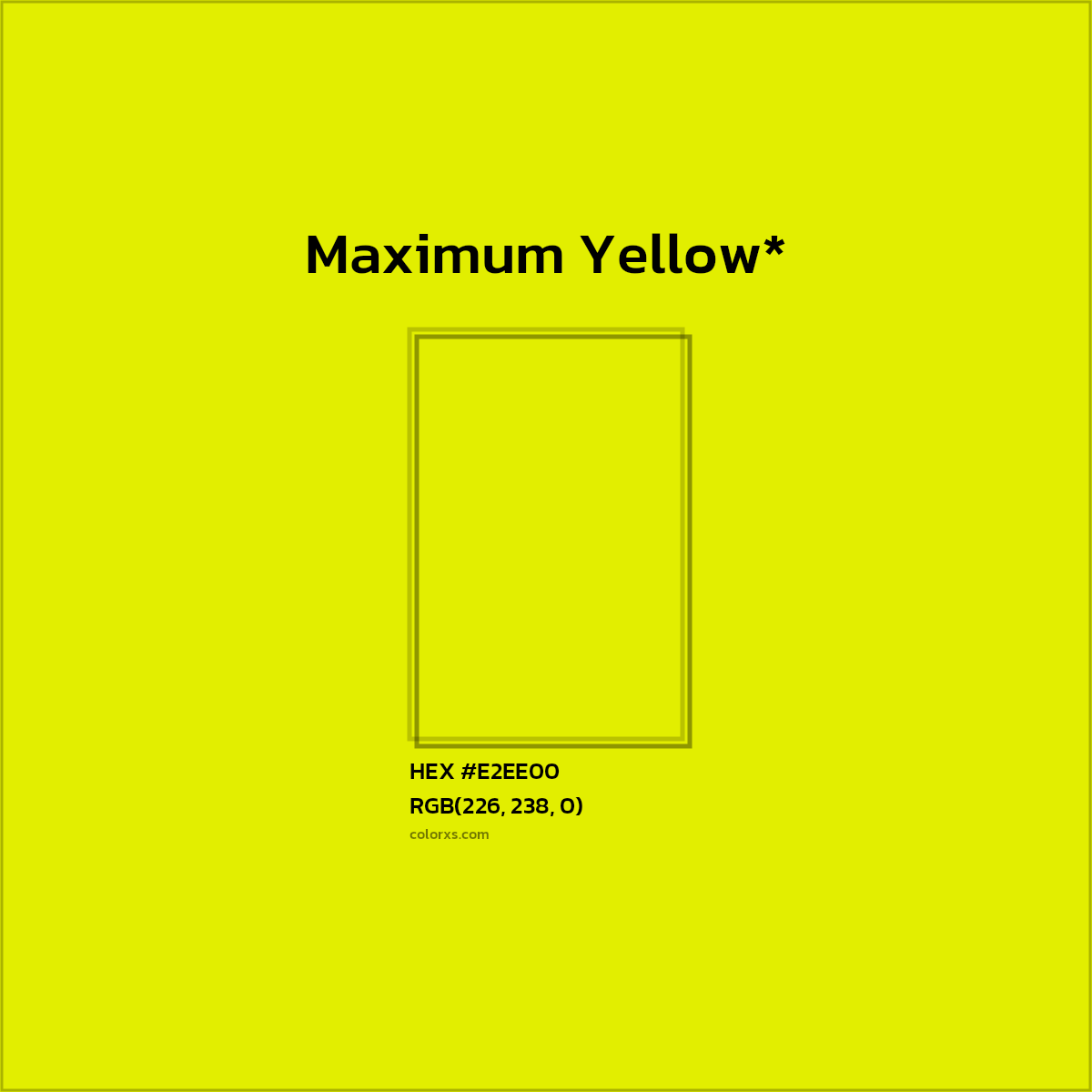 #E2EE00 hex color. RGB, RYB, CMYK, HSL, HSV codes and color conversions. Matching color names, palettes, paints.