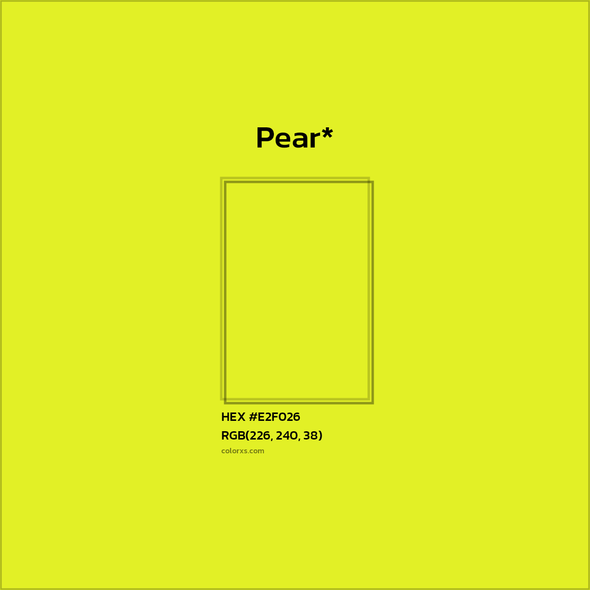 #E2F026 hex color. RGB, RYB, CMYK, HSL, HSV codes and color conversions. Matching color names, palettes, paints.