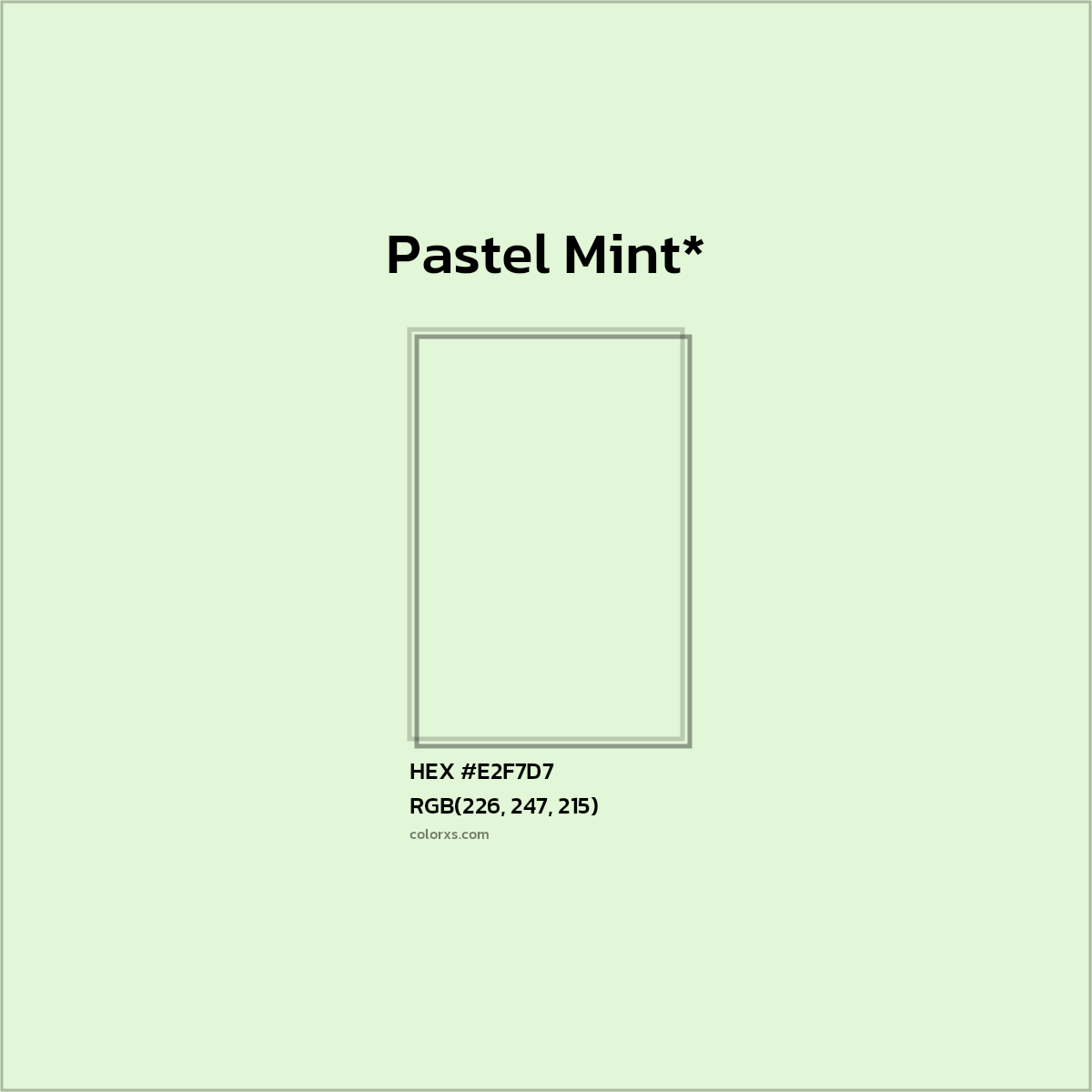 #E2F7D7 hex color. RGB, RYB, CMYK, HSL, HSV codes and color conversions. Matching color names, palettes, paints.