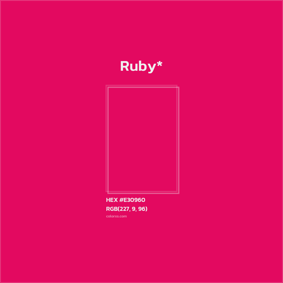 #E30960 hex color. RGB, RYB, CMYK, HSL, HSV codes and color conversions. Matching color names, palettes, paints.