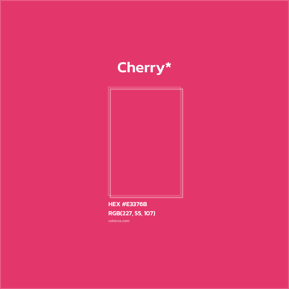 #E3376B hex color. RGB, RYB, CMYK, HSL, HSV codes and color conversions. Matching color names, palettes, paints.