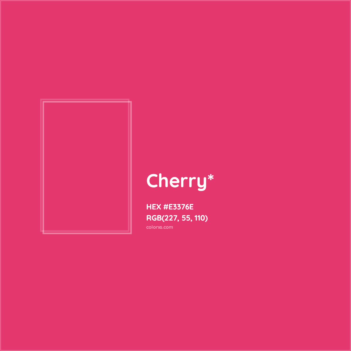 #E3376E hex color. RGB, RYB, CMYK, HSL, HSV codes and color conversions. Matching color names, palettes, paints.