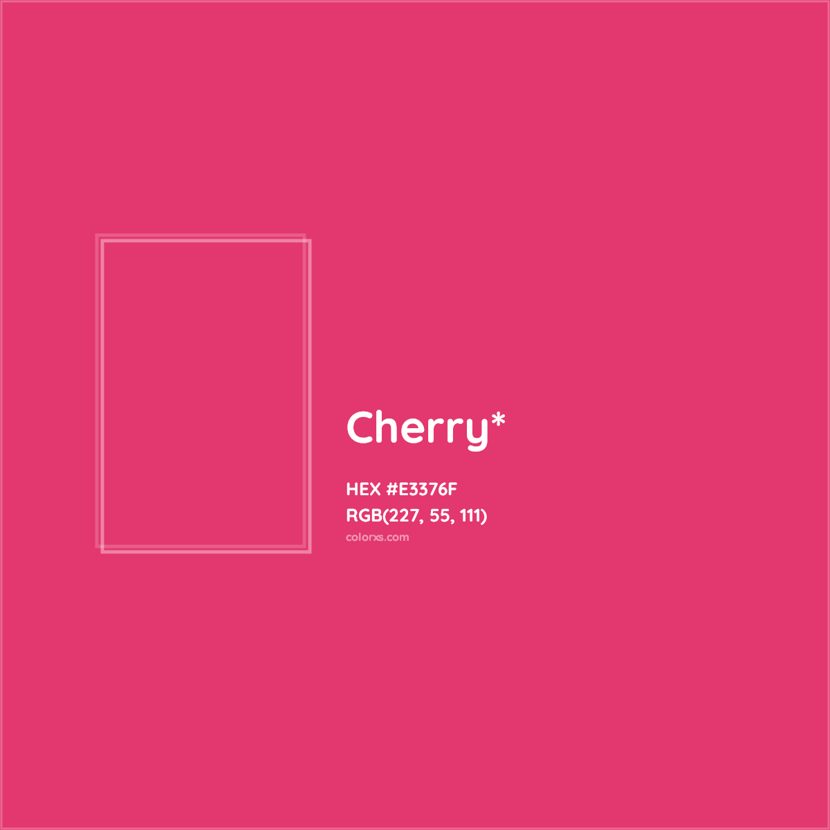 #E3376F hex color. RGB, RYB, CMYK, HSL, HSV codes and color conversions. Matching color names, palettes, paints.