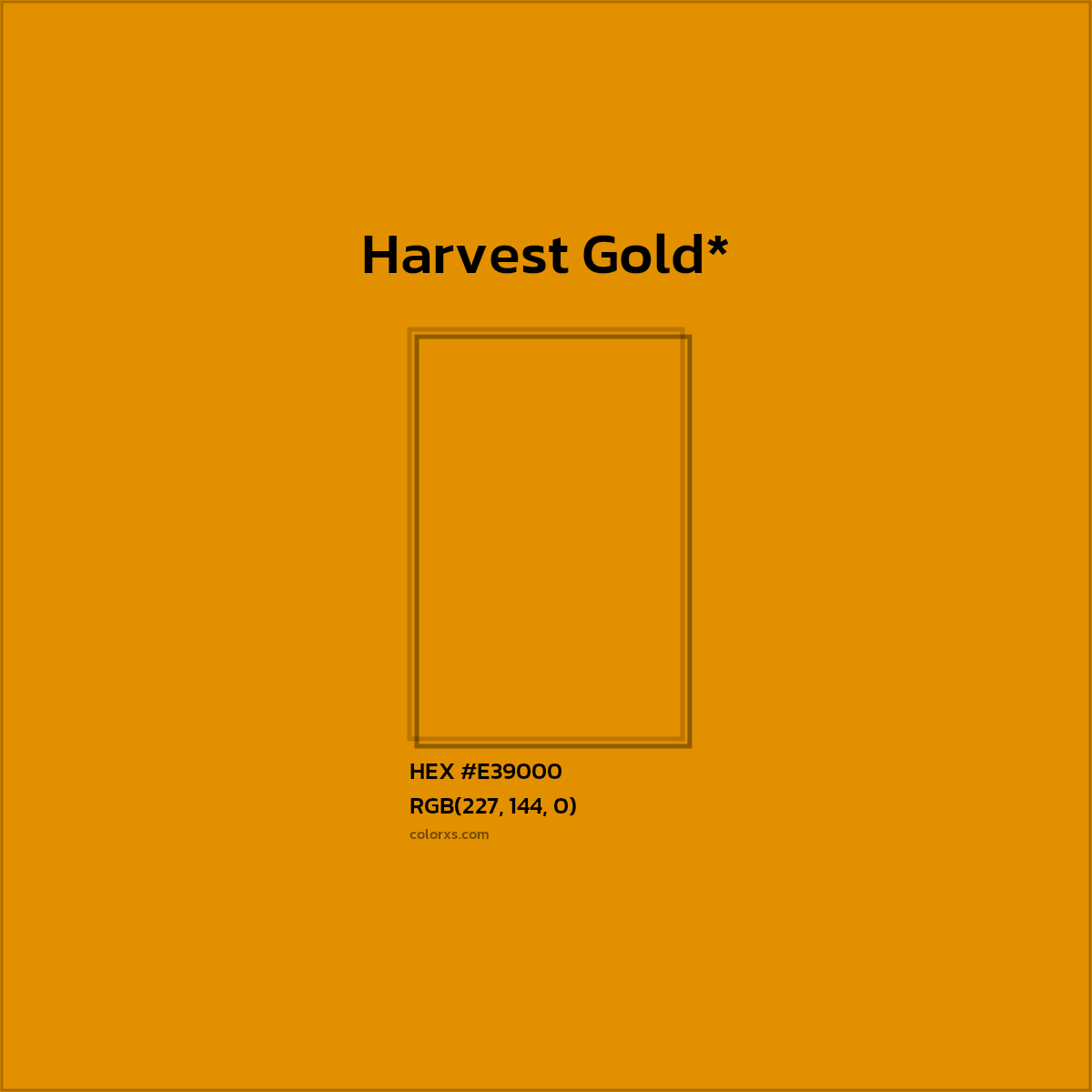 #E39000 hex color. RGB, RYB, CMYK, HSL, HSV codes and color conversions. Matching color names, palettes, paints.