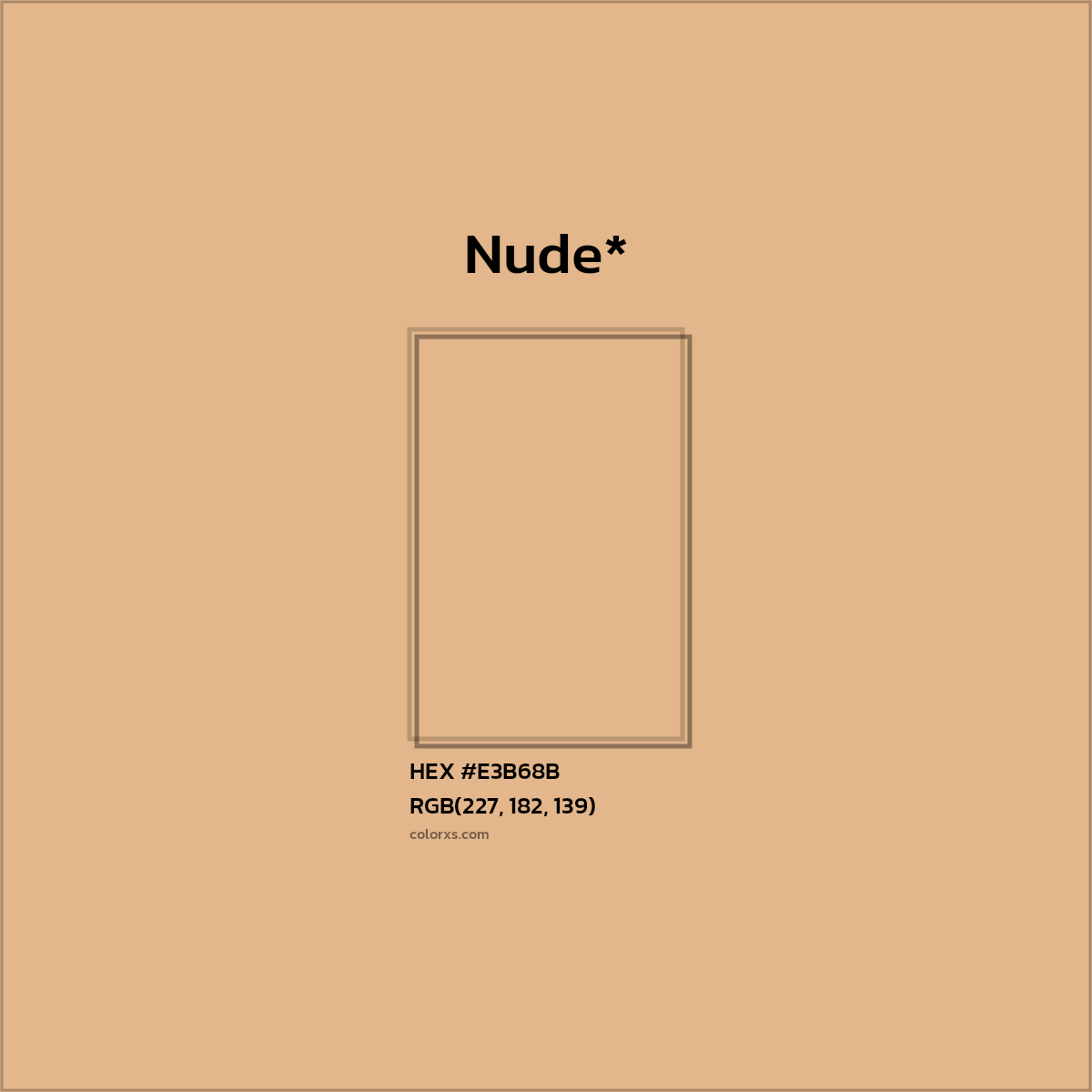 #E3B68B hex color. RGB, RYB, CMYK, HSL, HSV codes and color conversions. Matching color names, palettes, paints.