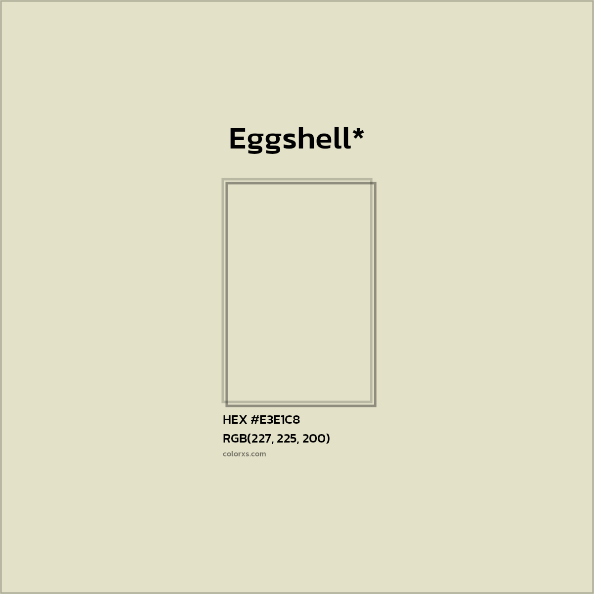 #E3E1C8 hex color. RGB, RYB, CMYK, HSL, HSV codes and color conversions. Matching color names, palettes, paints.