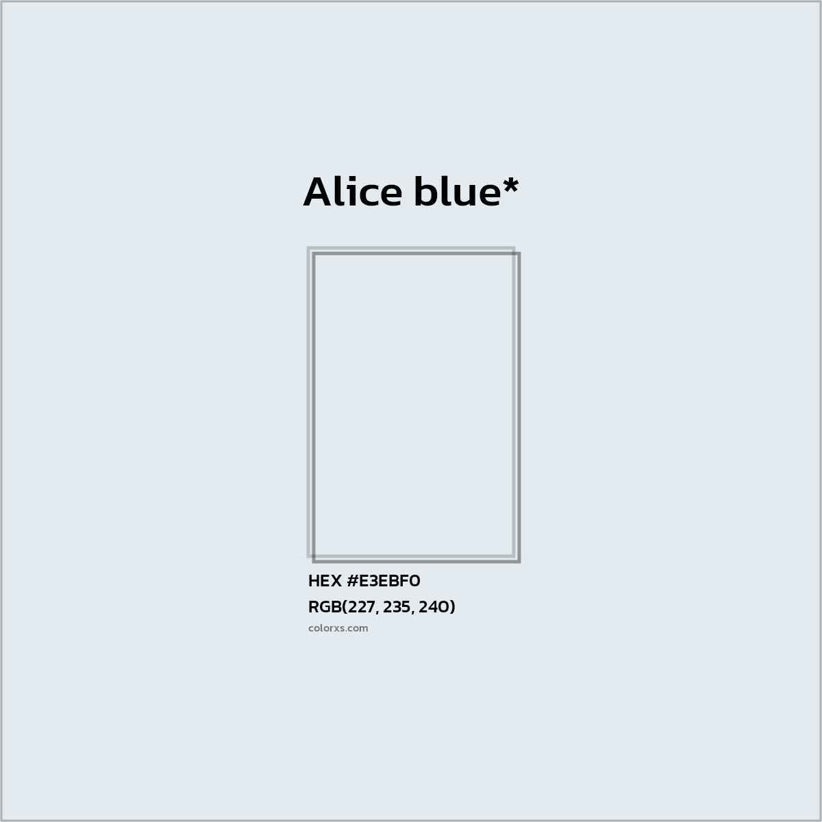#E3EBF0 hex color. RGB, RYB, CMYK, HSL, HSV codes and color conversions. Matching color names, palettes, paints.