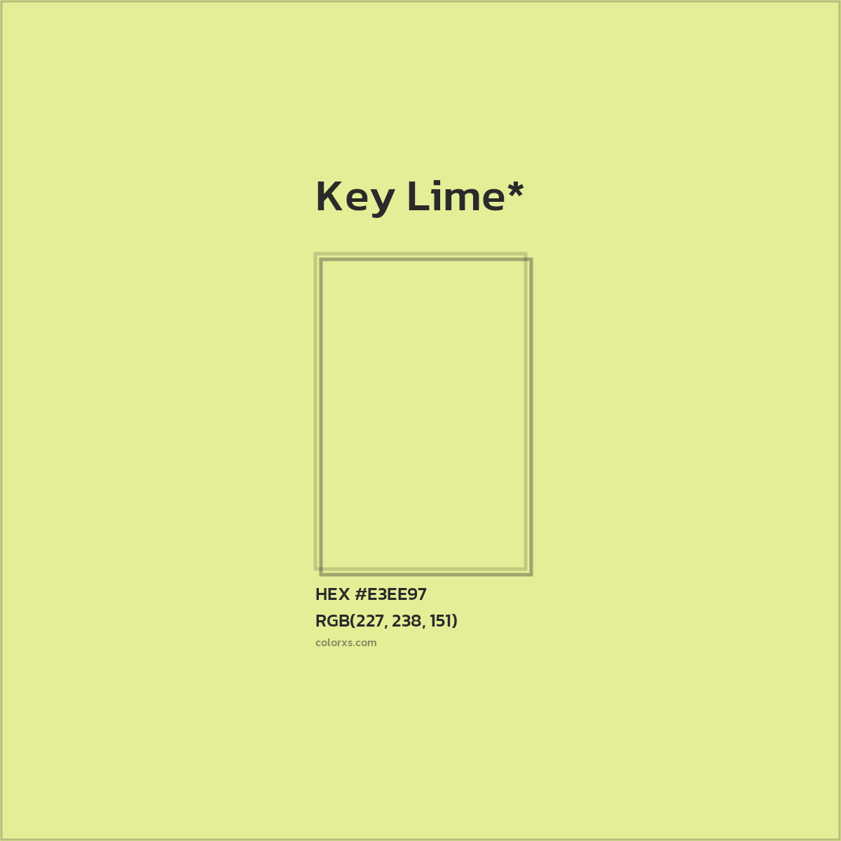 #E3EE97 hex color. RGB, RYB, CMYK, HSL, HSV codes and color conversions. Matching color names, palettes, paints.