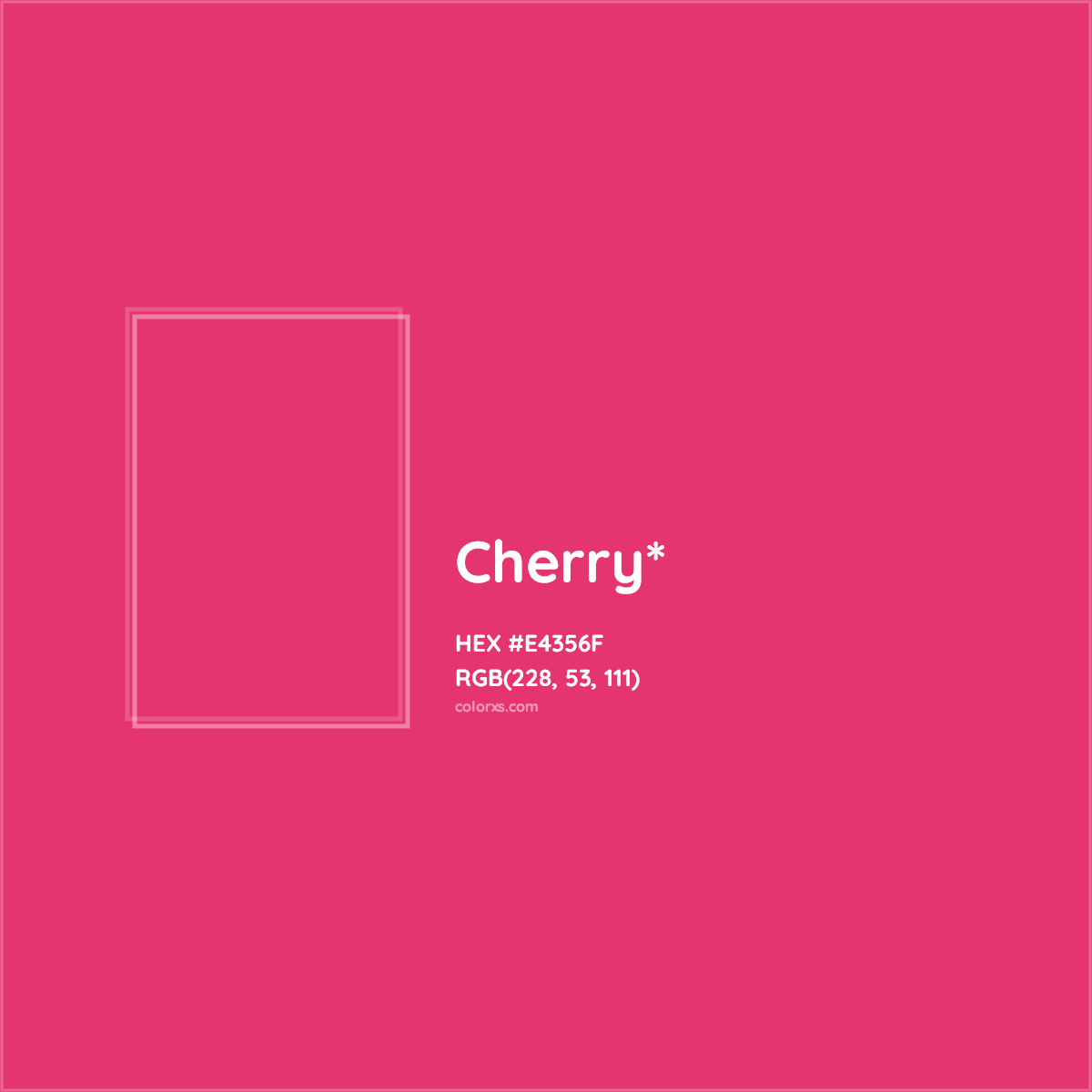 #E4356F hex color. RGB, RYB, CMYK, HSL, HSV codes and color conversions. Matching color names, palettes, paints.