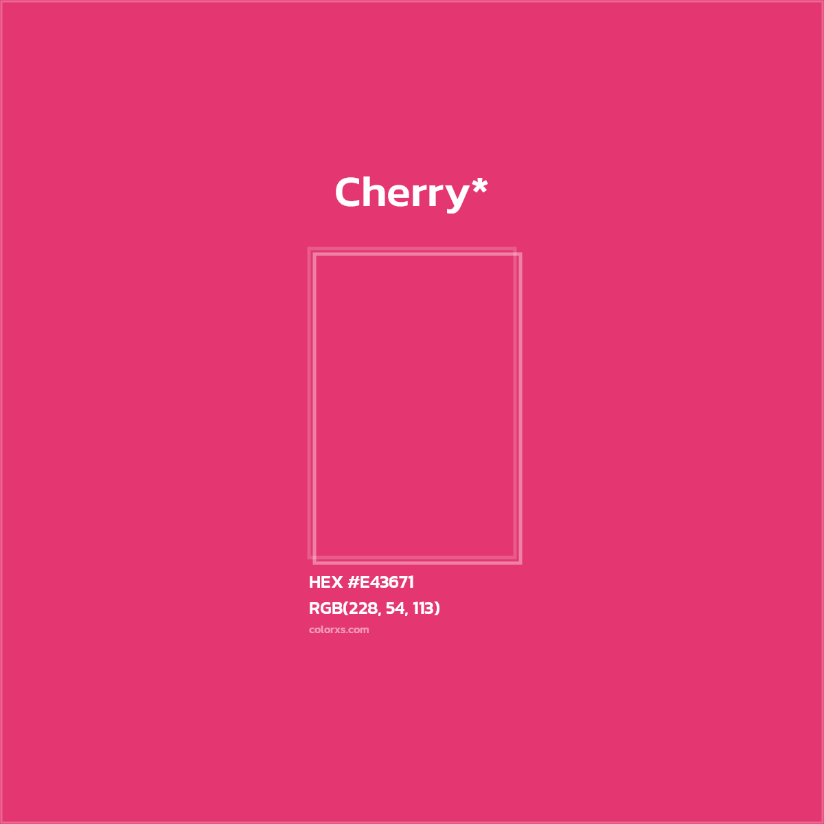#E43671 hex color. RGB, RYB, CMYK, HSL, HSV codes and color conversions. Matching color names, palettes, paints.