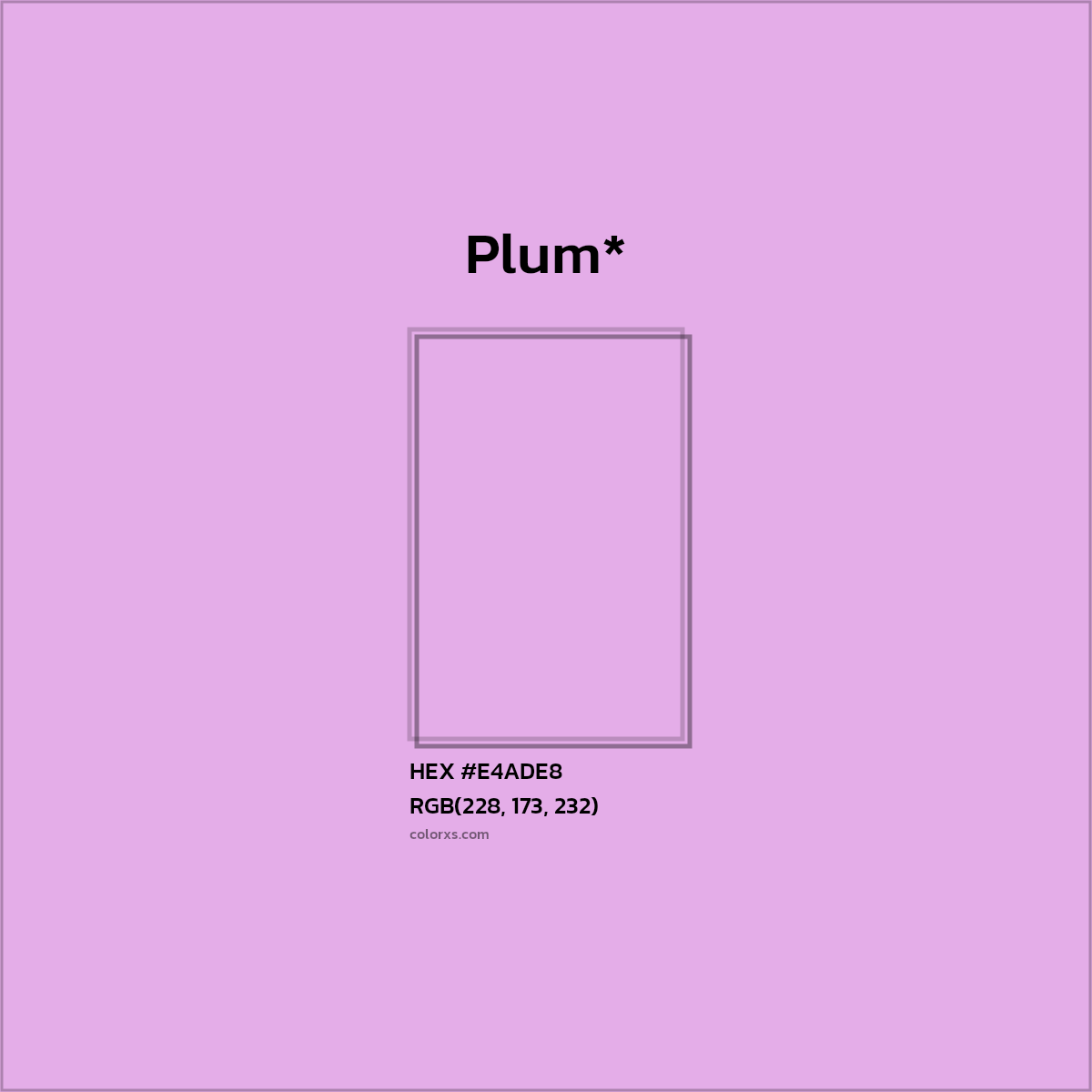 #E4ADE8 hex color. RGB, RYB, CMYK, HSL, HSV codes and color conversions. Matching color names, palettes, paints.