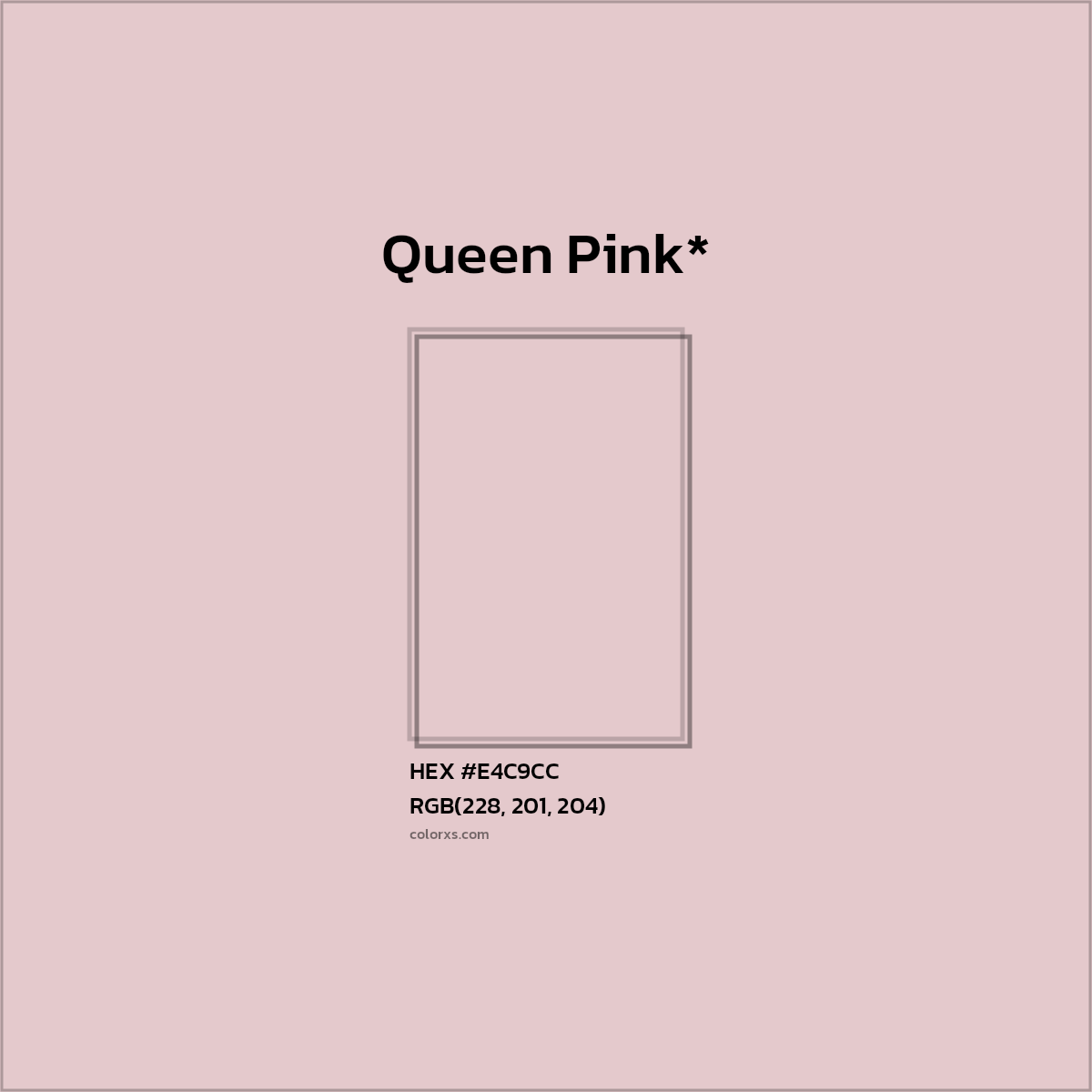 #E4C9CC hex color. RGB, RYB, CMYK, HSL, HSV codes and color conversions. Matching color names, palettes, paints.
