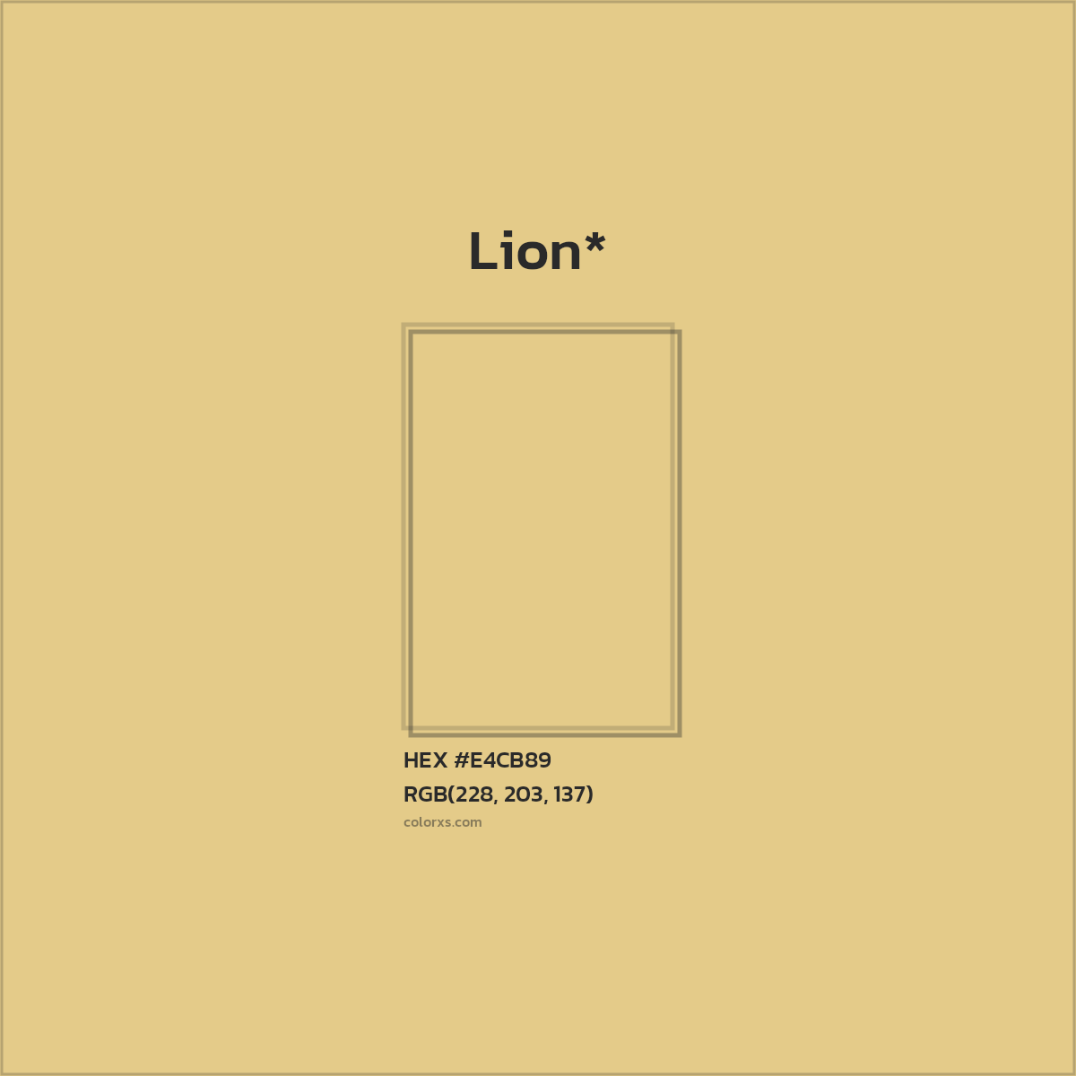 #E4CB89 hex color. RGB, RYB, CMYK, HSL, HSV codes and color conversions. Matching color names, palettes, paints.
