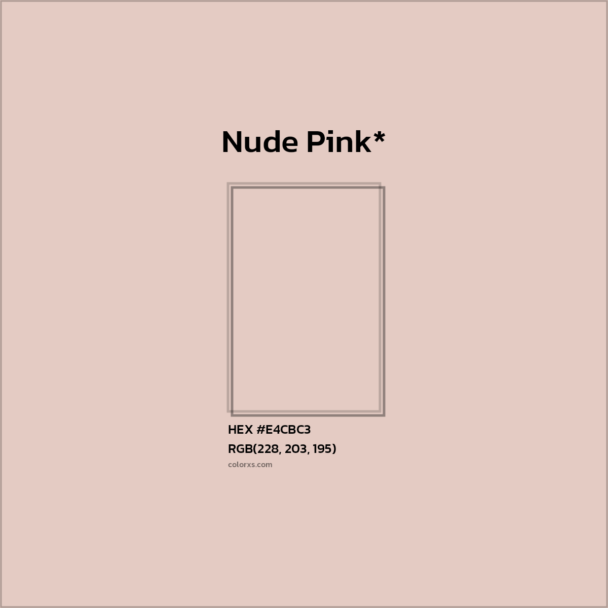 #E4CBC3 hex color. RGB, RYB, CMYK, HSL, HSV codes and color conversions. Matching color names, palettes, paints.
