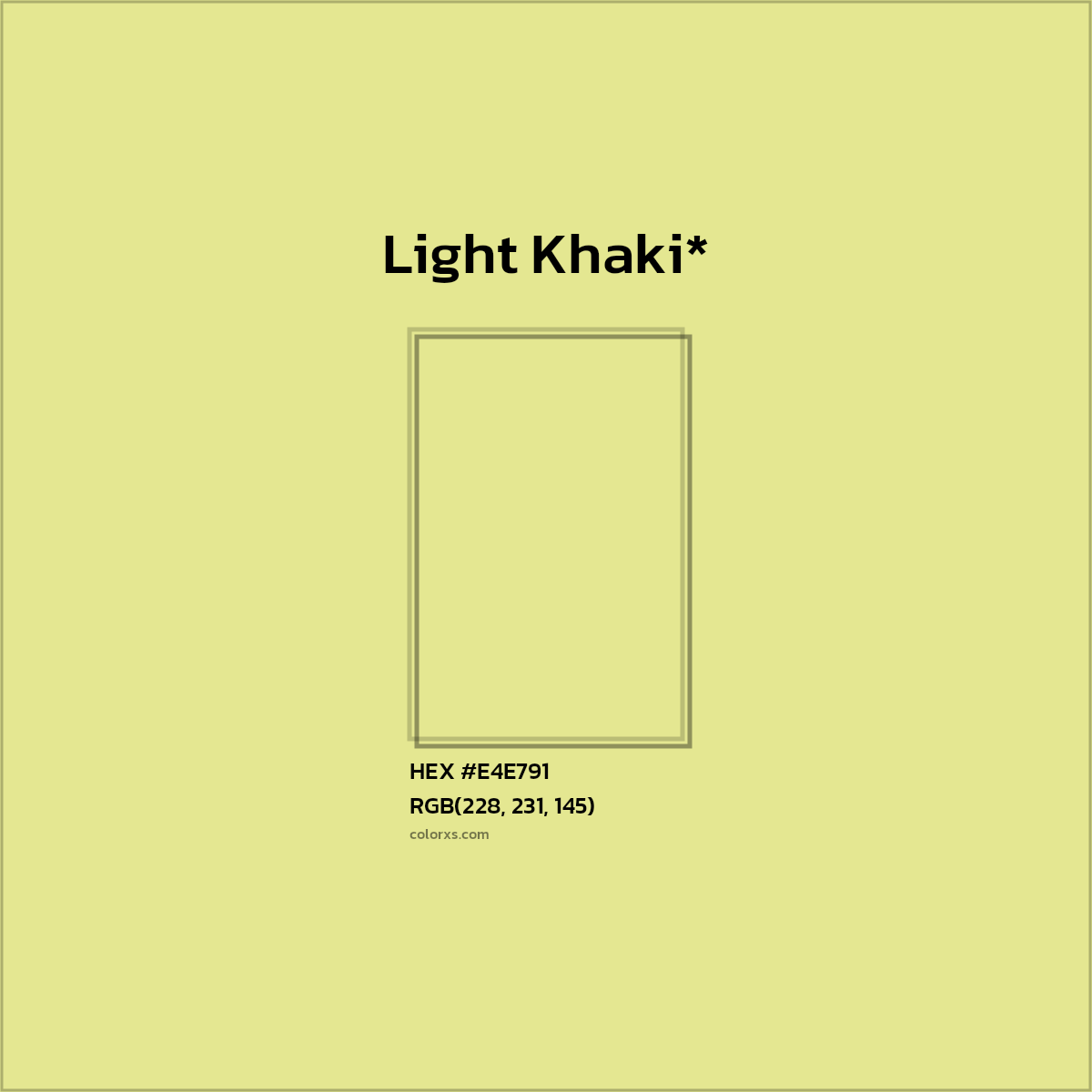 #E4E791 hex color. RGB, RYB, CMYK, HSL, HSV codes and color conversions. Matching color names, palettes, paints.