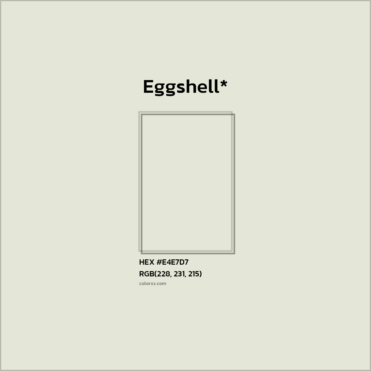 #E4E7D7 hex color. RGB, RYB, CMYK, HSL, HSV codes and color conversions. Matching color names, palettes, paints.