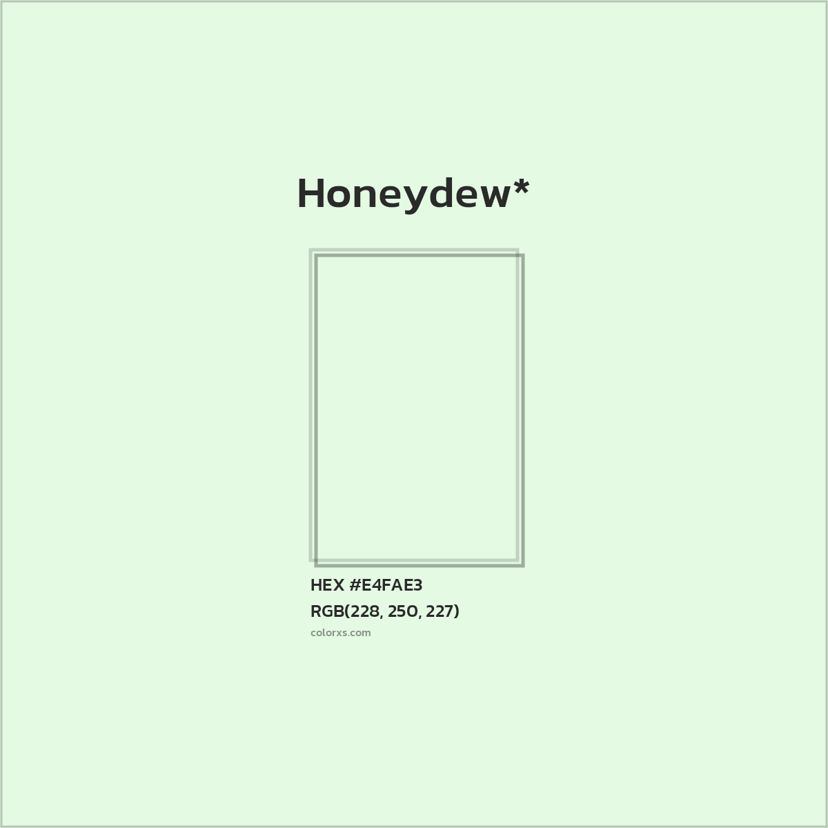 #E4FAE3 hex color. RGB, RYB, CMYK, HSL, HSV codes and color conversions. Matching color names, palettes, paints.