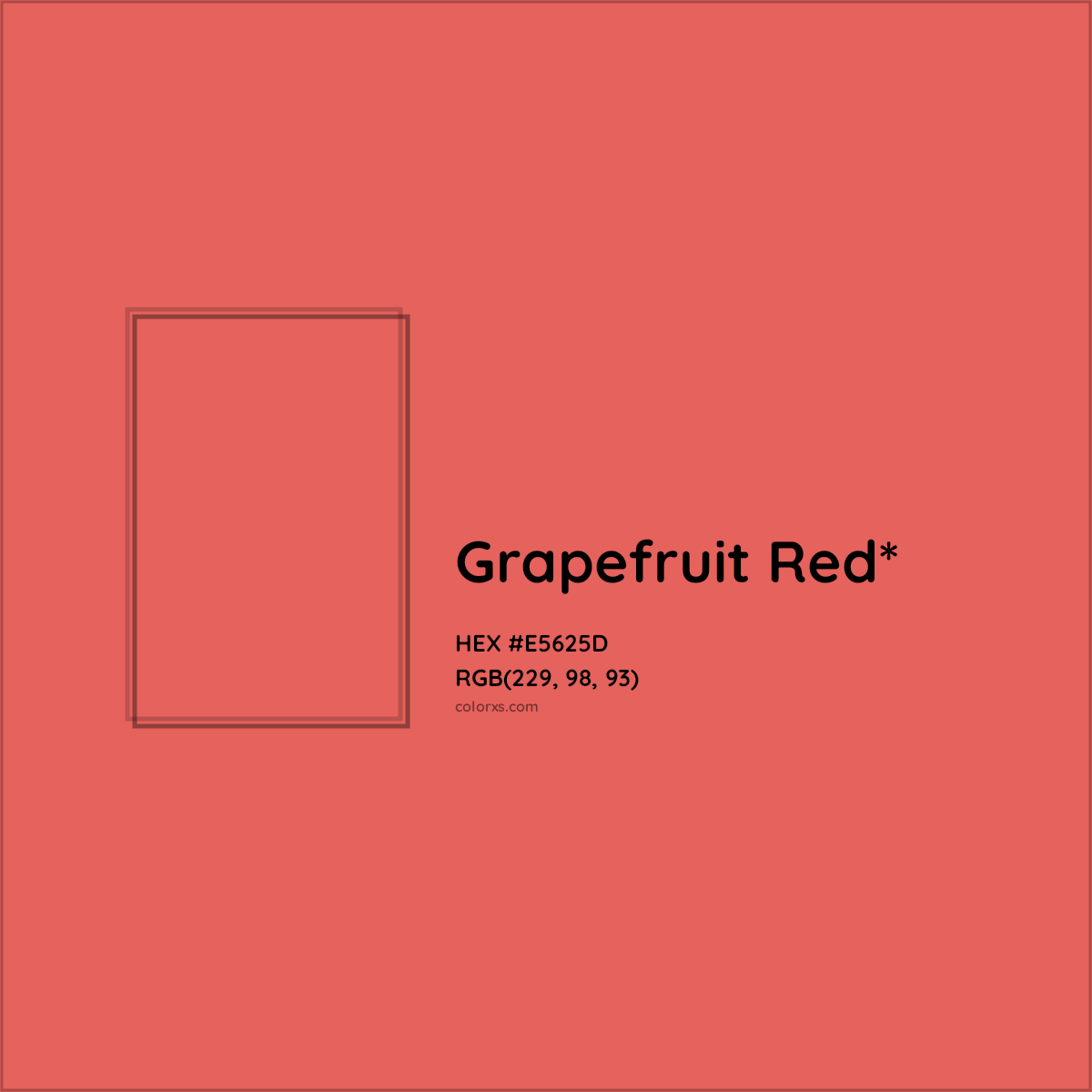 #E5625D hex color. RGB, RYB, CMYK, HSL, HSV codes and color conversions. Matching color names, palettes, paints.