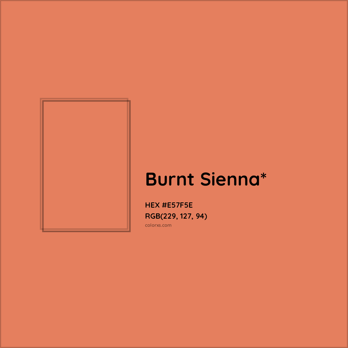#E57F5E hex color. RGB, RYB, CMYK, HSL, HSV codes and color conversions. Matching color names, palettes, paints.